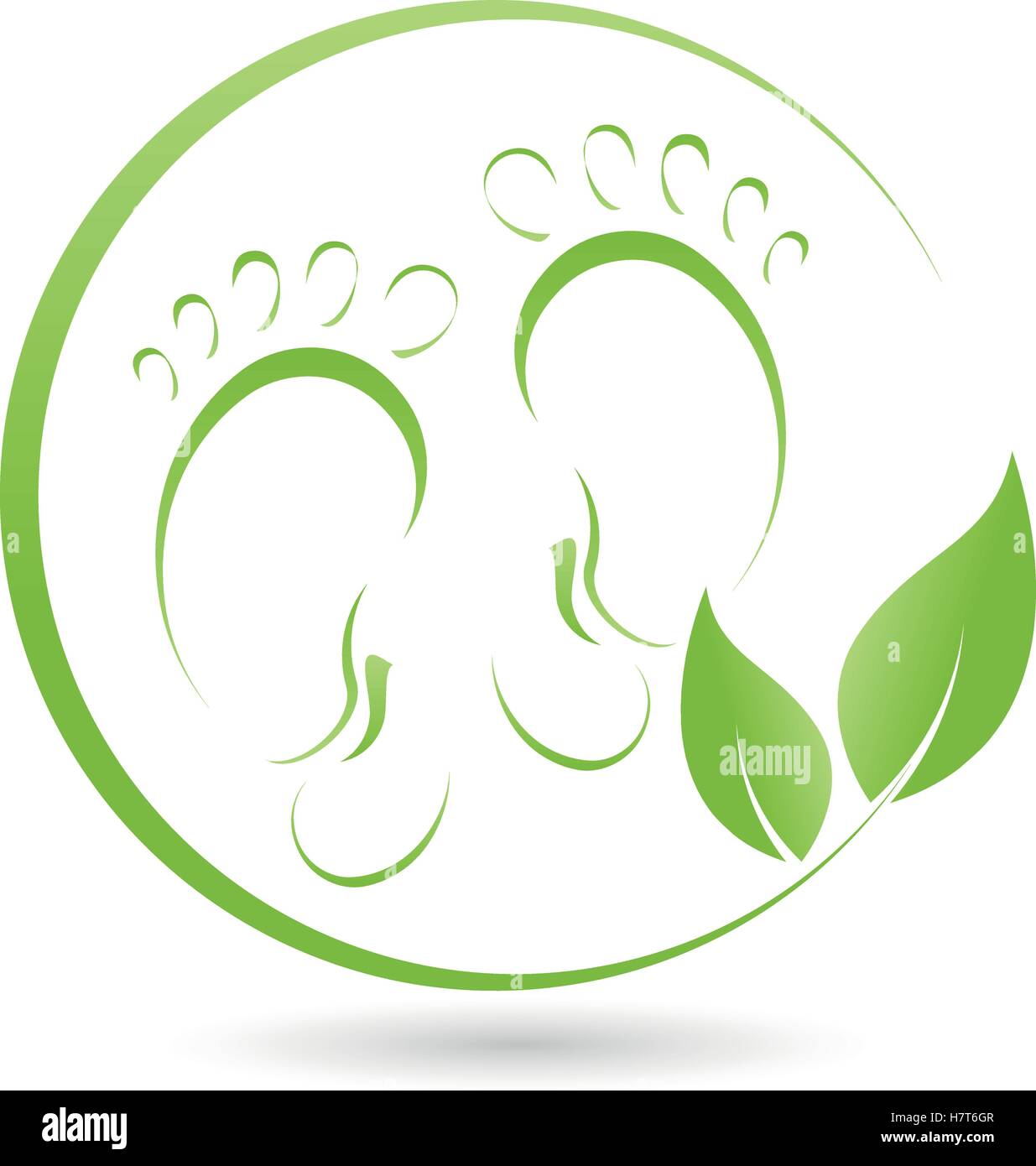 Blätter, Reflexion, Logogram, Körperpflege, Pflege der Füße, Massagen, Stock Vektor