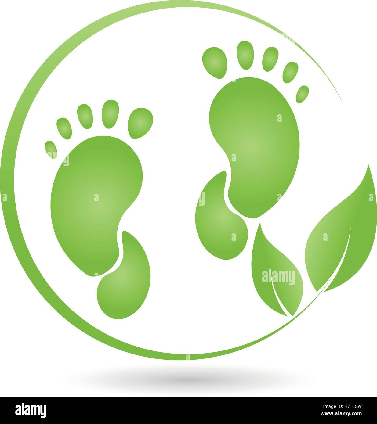 Blätter, Reflexion, Logogram, Körperpflege, Pflege der Füße, Massagen, Stock Vektor