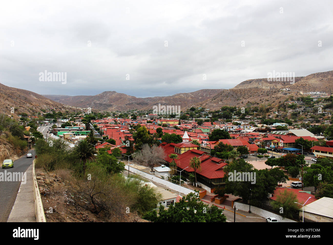 Roten Dächer der Santa Rosalia city Scape Stockfoto