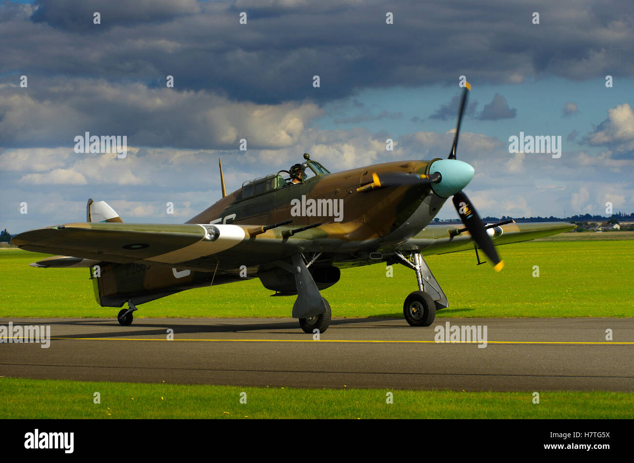 Hawker Hurricane, PZ865, G-AMAU, Duxford, Stockfoto