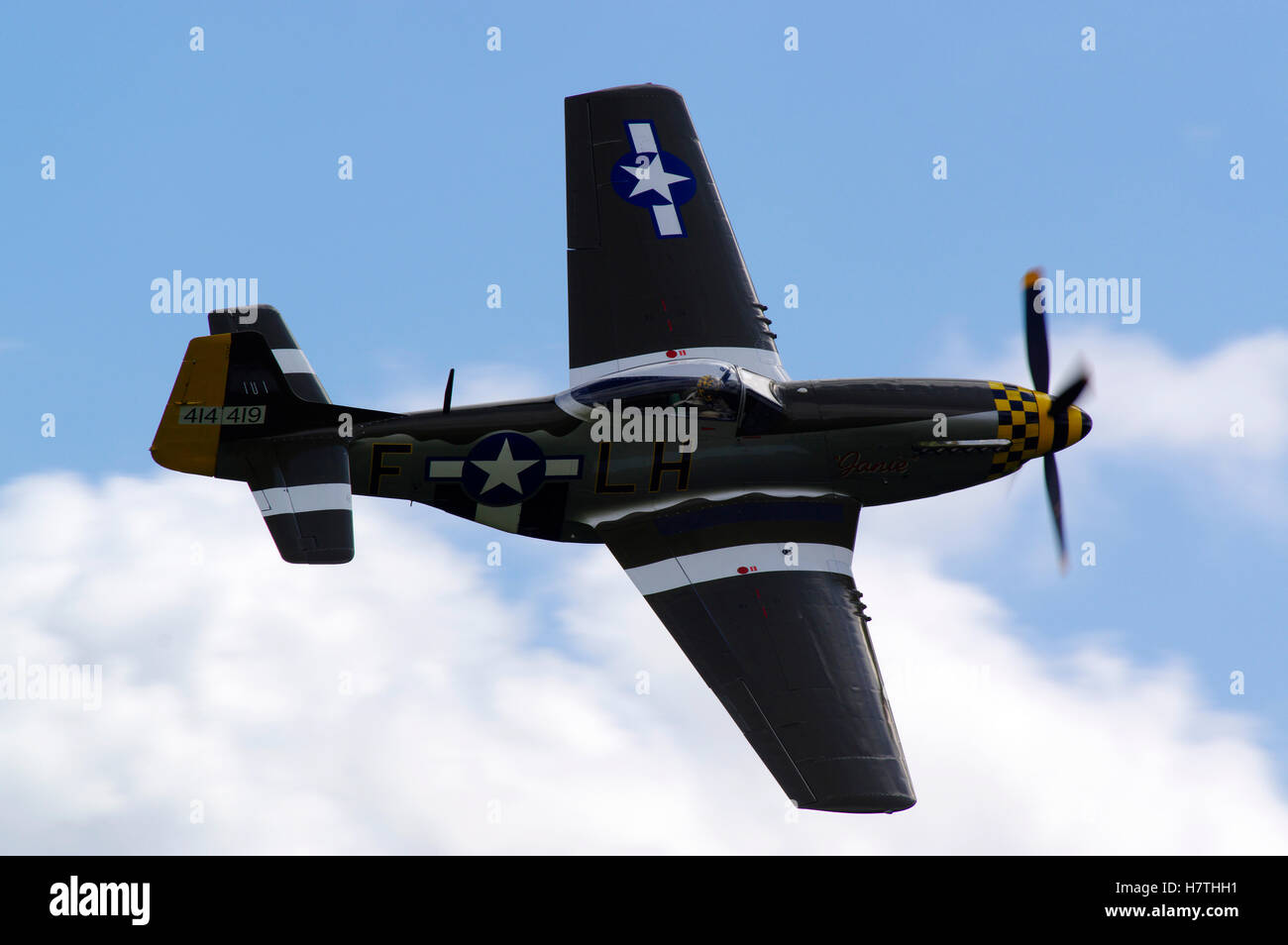 North American P-51 D Mustang 45-11518, G-CLNV, Janie, in East Kirkby, Stockfoto