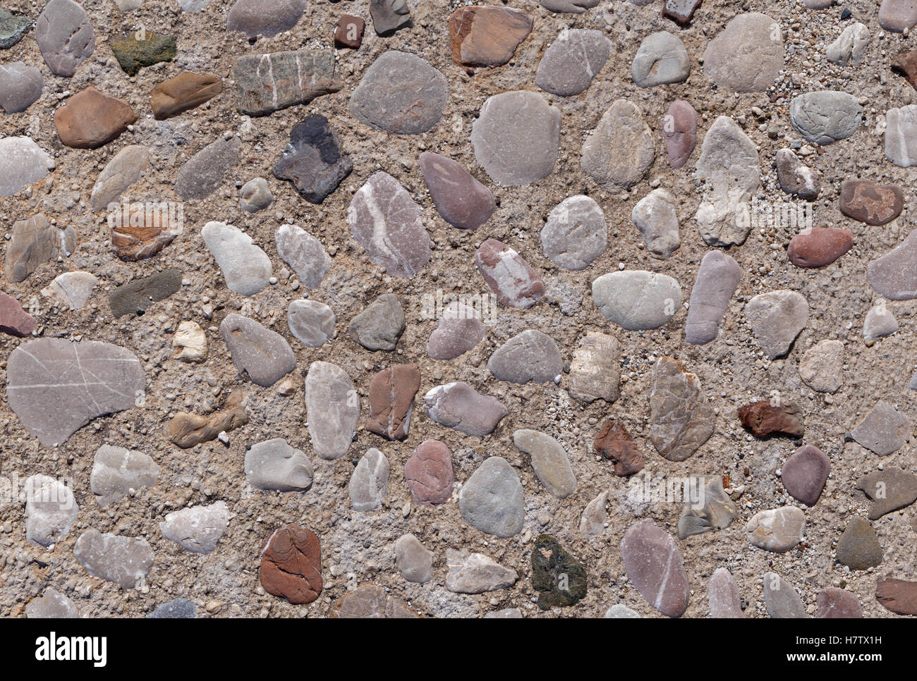 Zusammenfassung Hintergrund: Straße in Meteora von Farbe Steinen gemacht Stockfoto