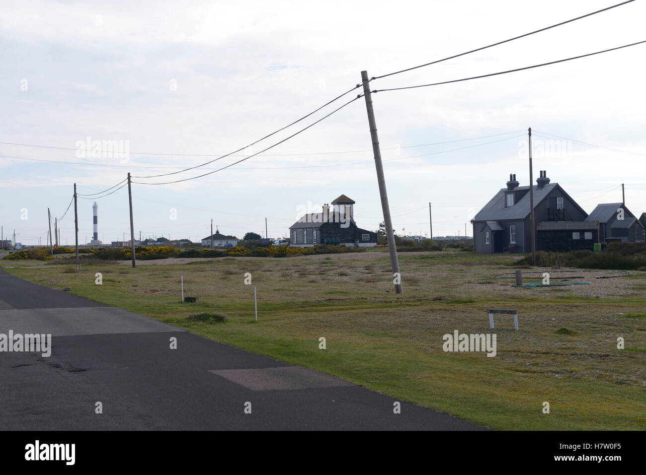 Dungeness-Häuser Stockfoto