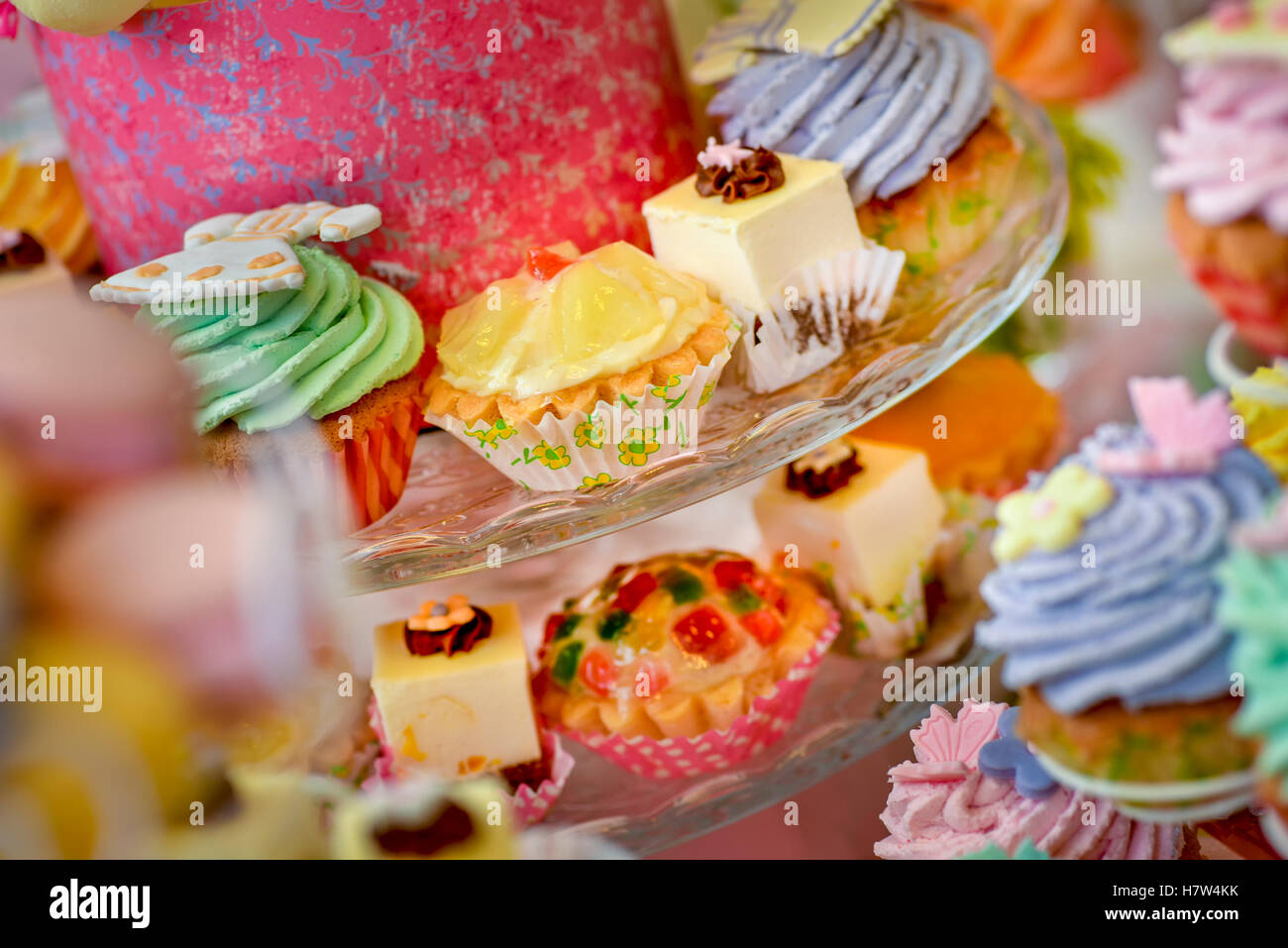 Gemischte Platten Kuchen Stockfoto