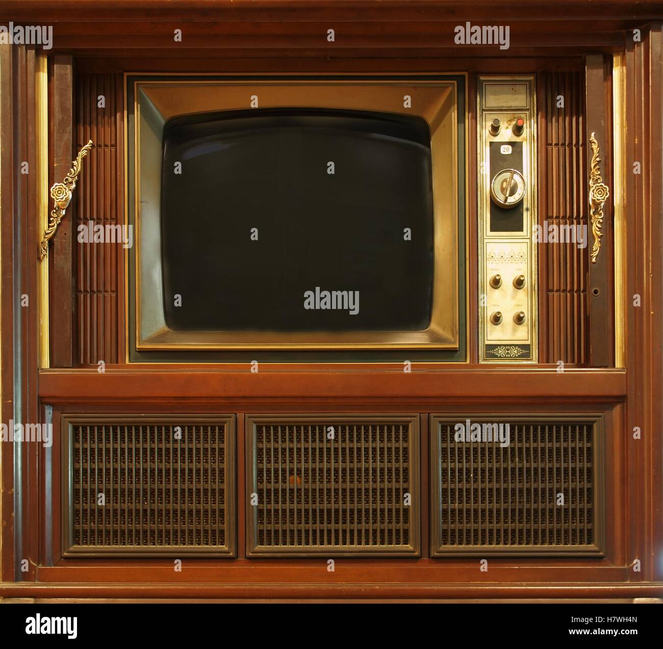Ein Vintage Fernseher vor etwa sechzig Jahren Stockfoto