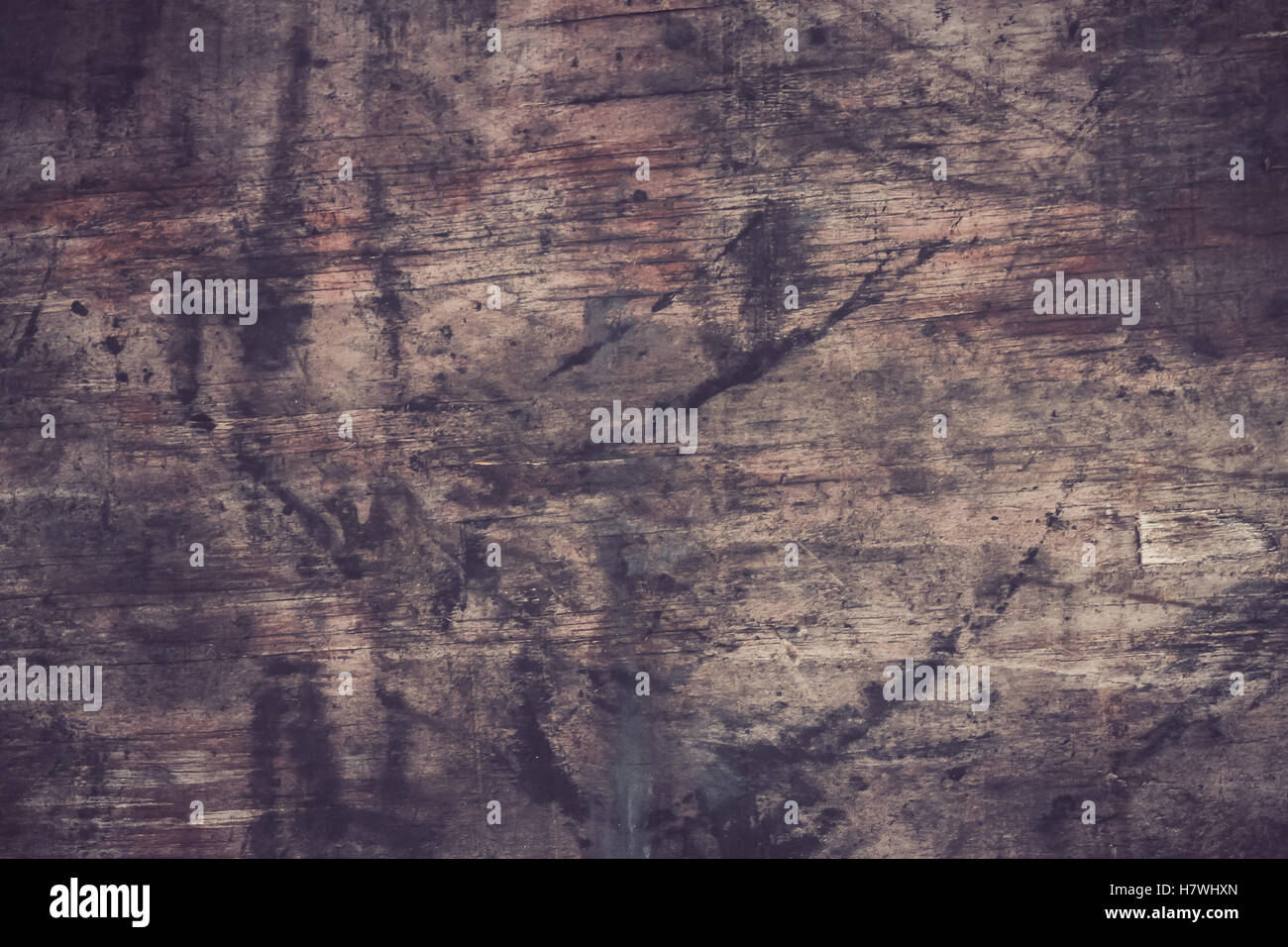 Altes Holz geknackt Hintergrund, geschwollene Schaden Stockfoto