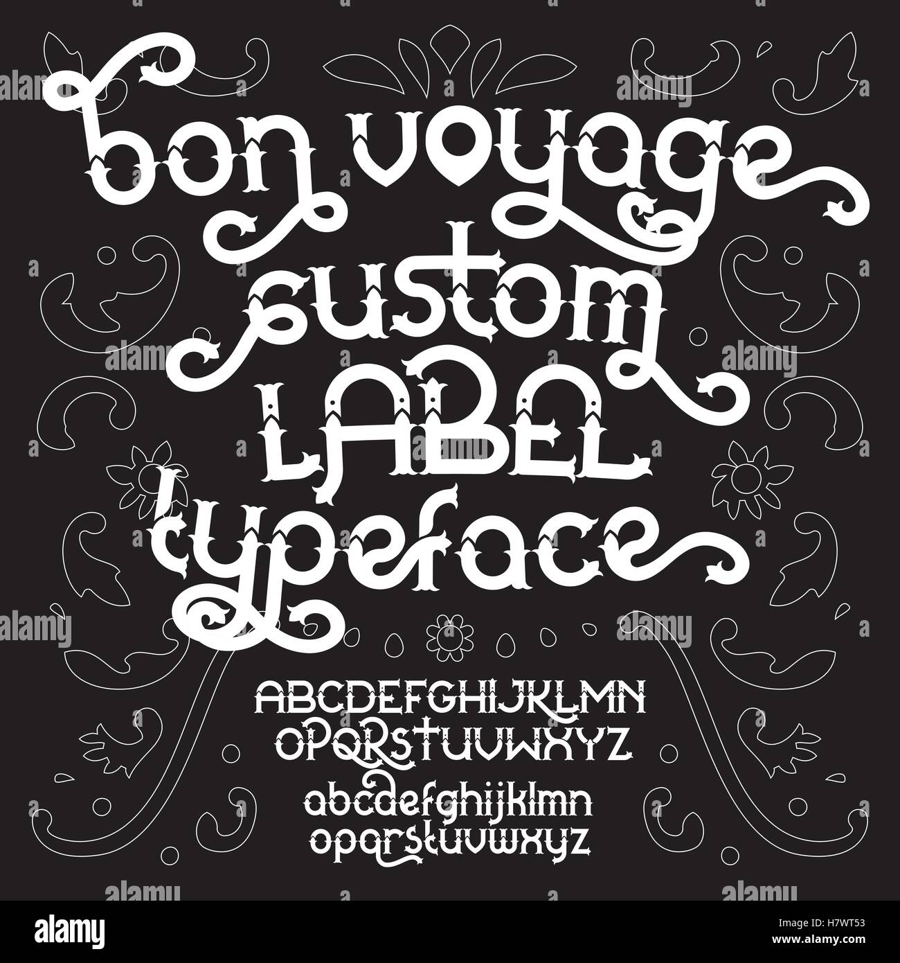 Individuelle Retro-Schrift Bon Voyage Stock Vektor