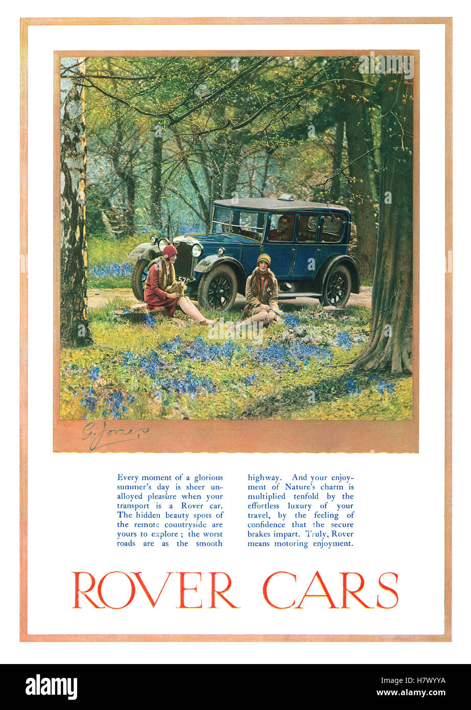 1927 britische Werbung für Rover Cars Stockfoto