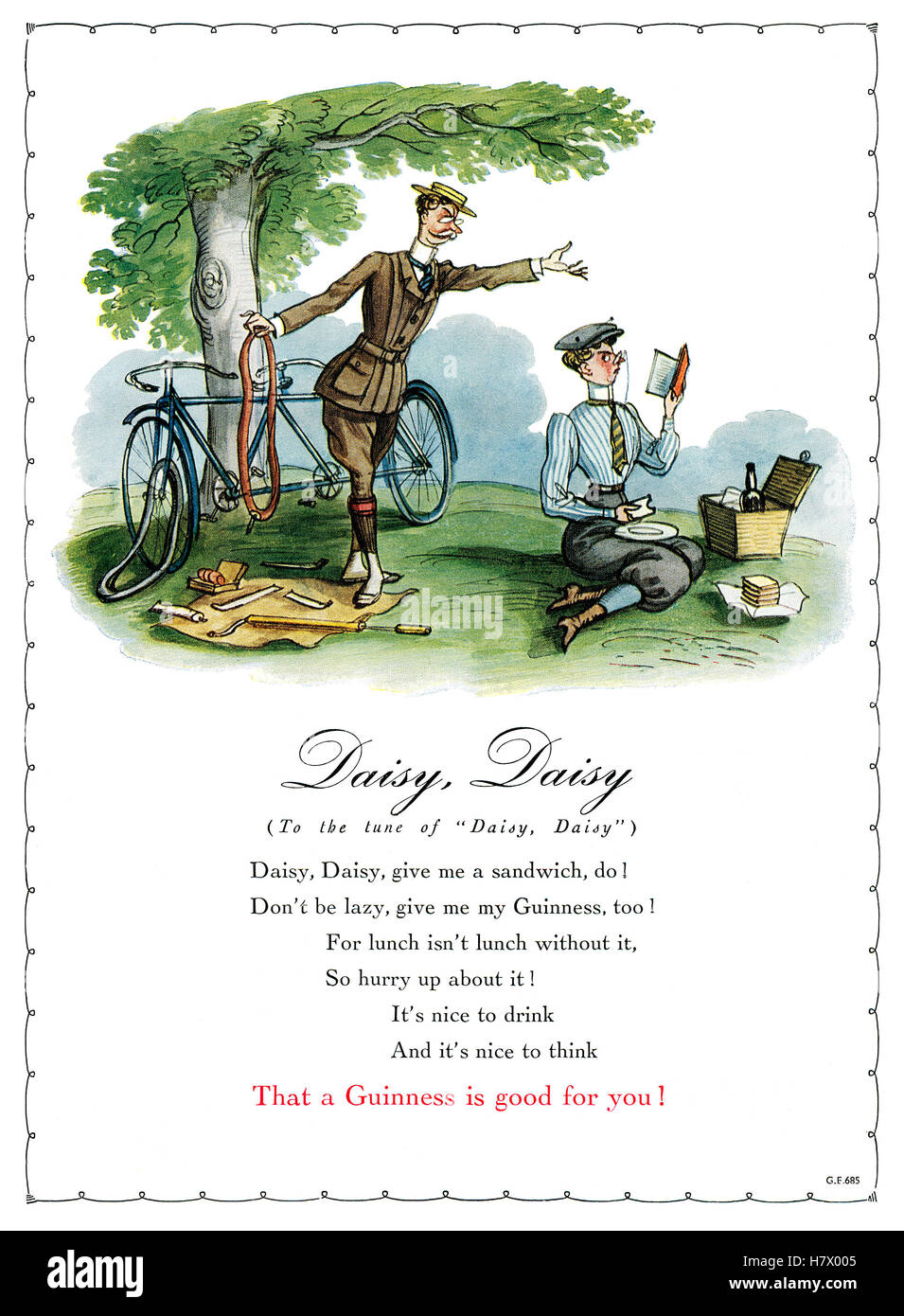 1937 britische Werbung für Guinness Stockfoto