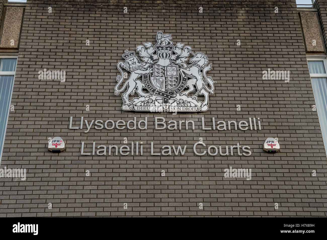 Das äußere des Llanelli Law Courts Stockfoto