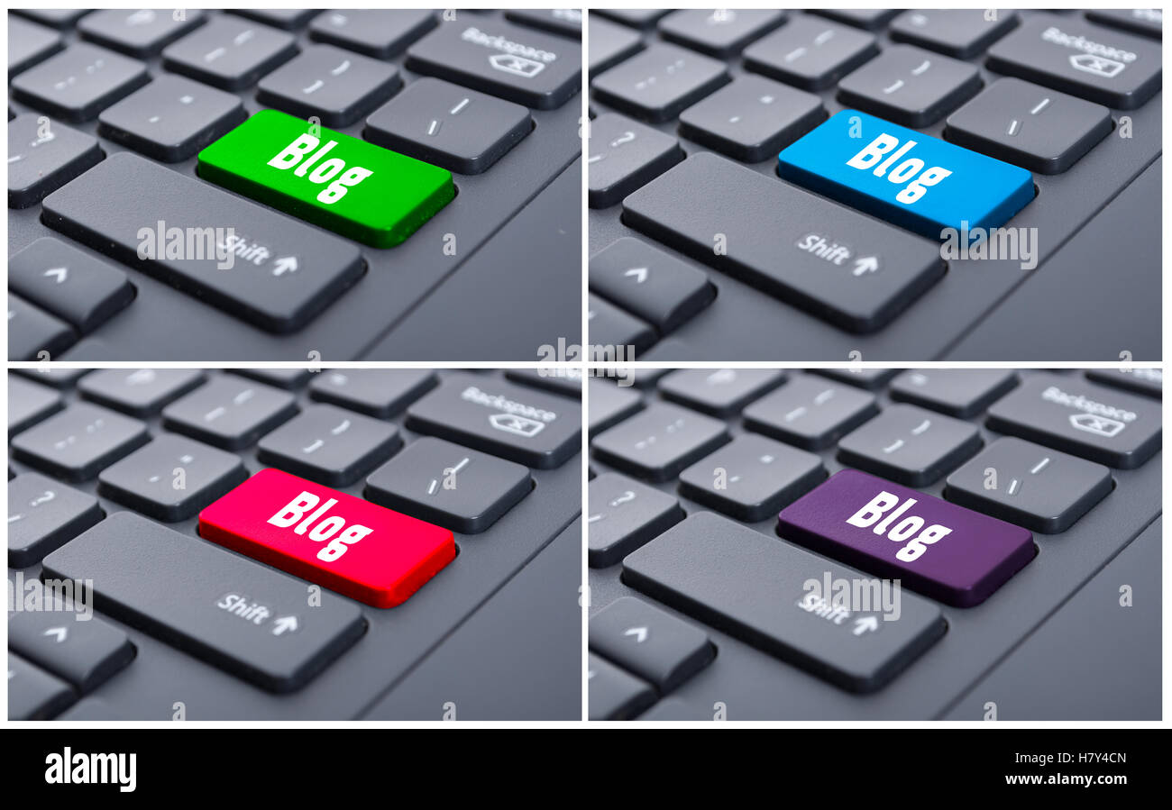 Blog enter-Taste auf schwarzen Tastatur als e-Business-Konzept Stockfoto