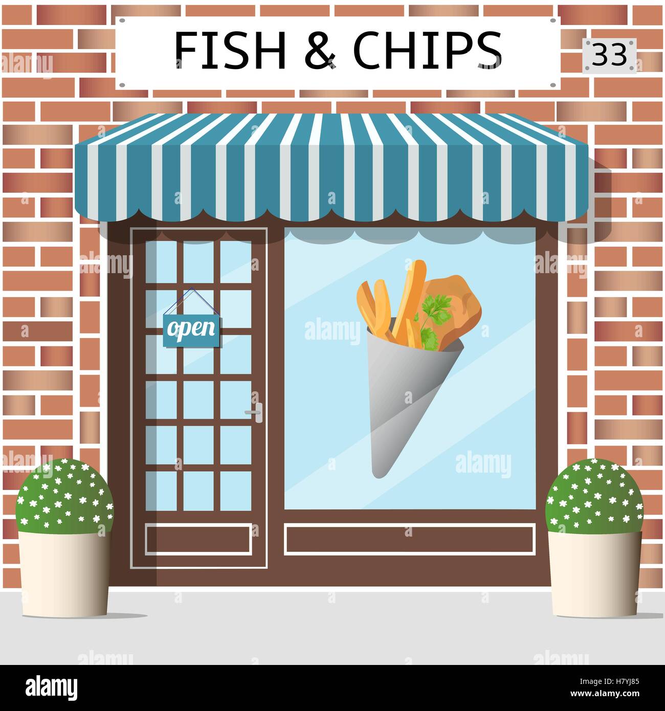 Fish &amp; Chips-café Stock Vektor