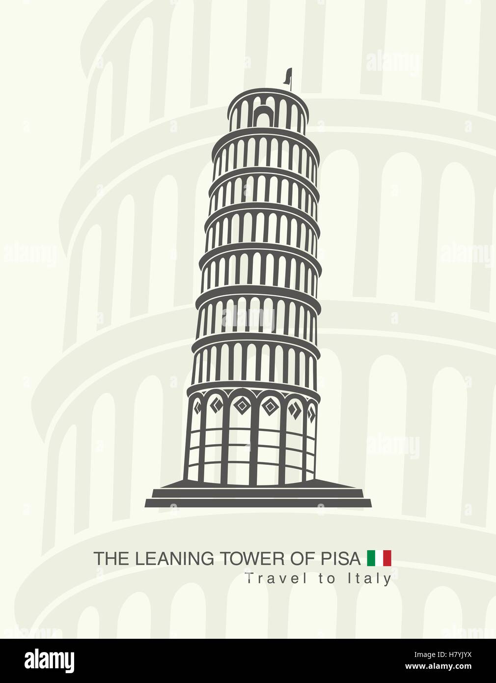 Abbildung schiefe Turm von Pisa in Italien Stock Vektor