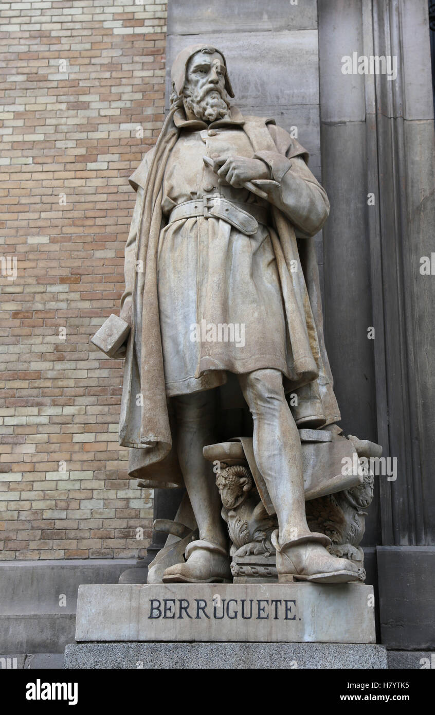 Alonso Berruguete (1490-1561). Spanisch, Bildhauer, Maler und Architekt. Renaissance. Statue von Jose Alcoverro, 19. Jahrhundert. Stockfoto
