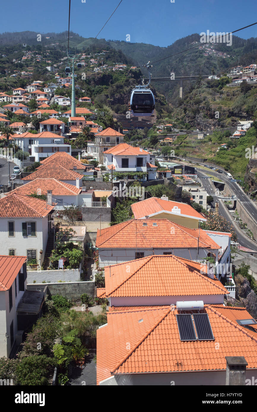 Funchal, fotografiert vom Lift, Montes Stockfoto