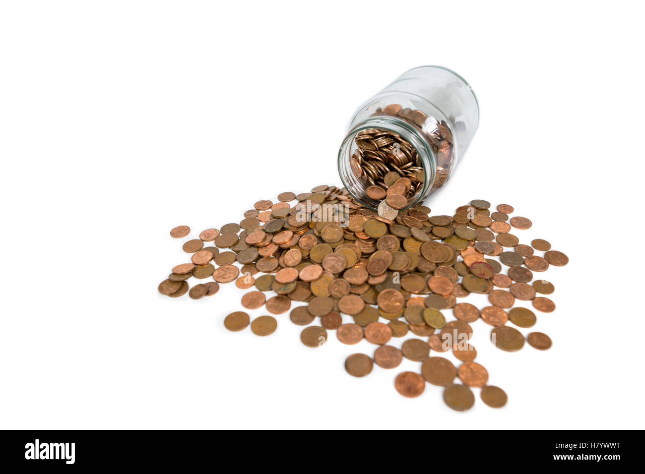 Münzen glas Ausgeschnittene Stockfotos und -bilder - Alamy