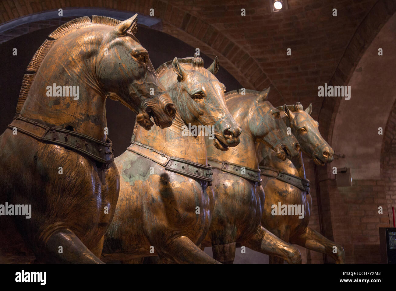 Quadriga der Markusdom im Museo di San Marco, Dom-Museum in San Marco, Venedig, Veneto, Italien Stockfoto