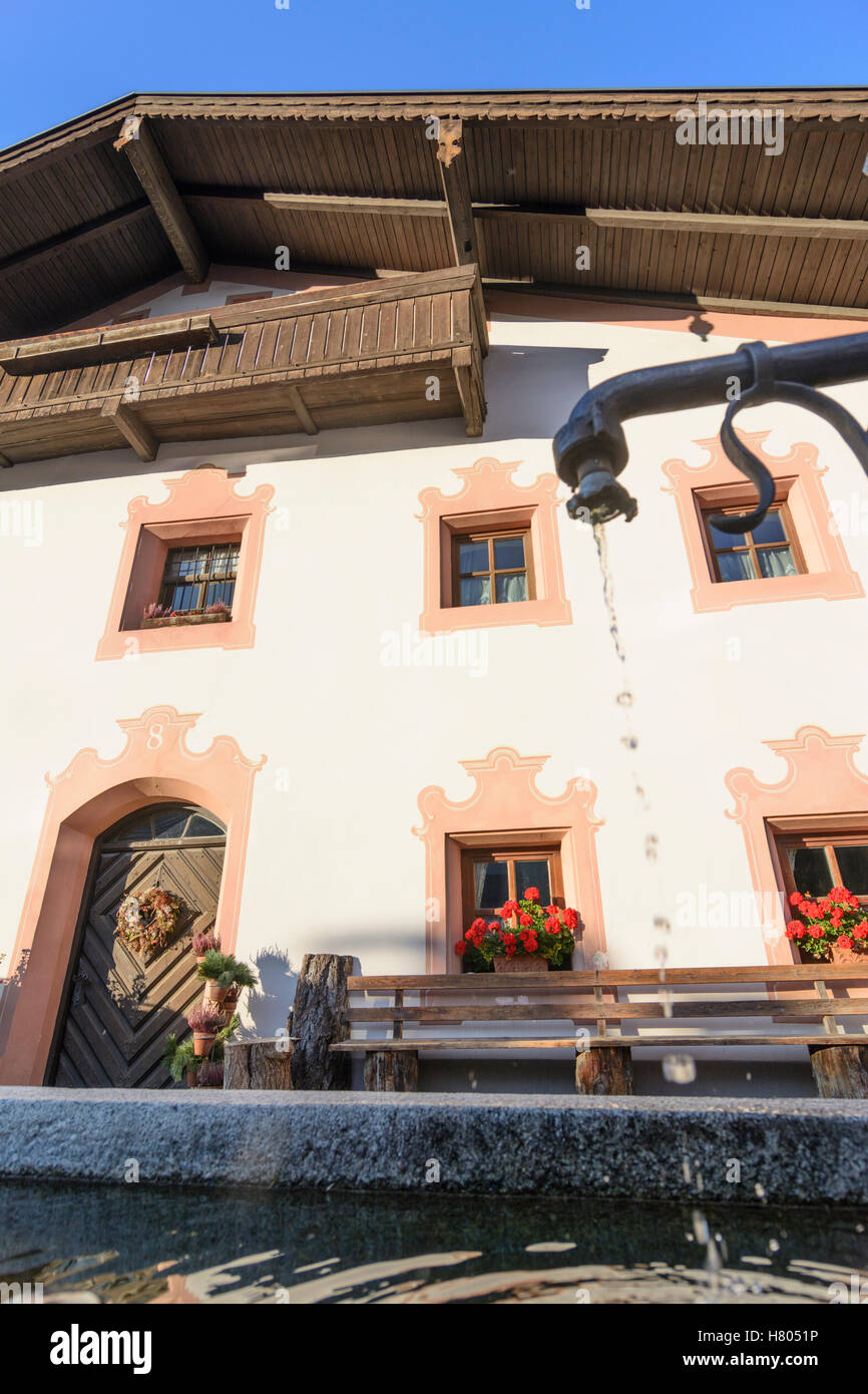 Stuhlfelden: historisches Haus Oberbäcknhaus, na ja, Pinzgau, Salzburg, Österreich Stockfoto
