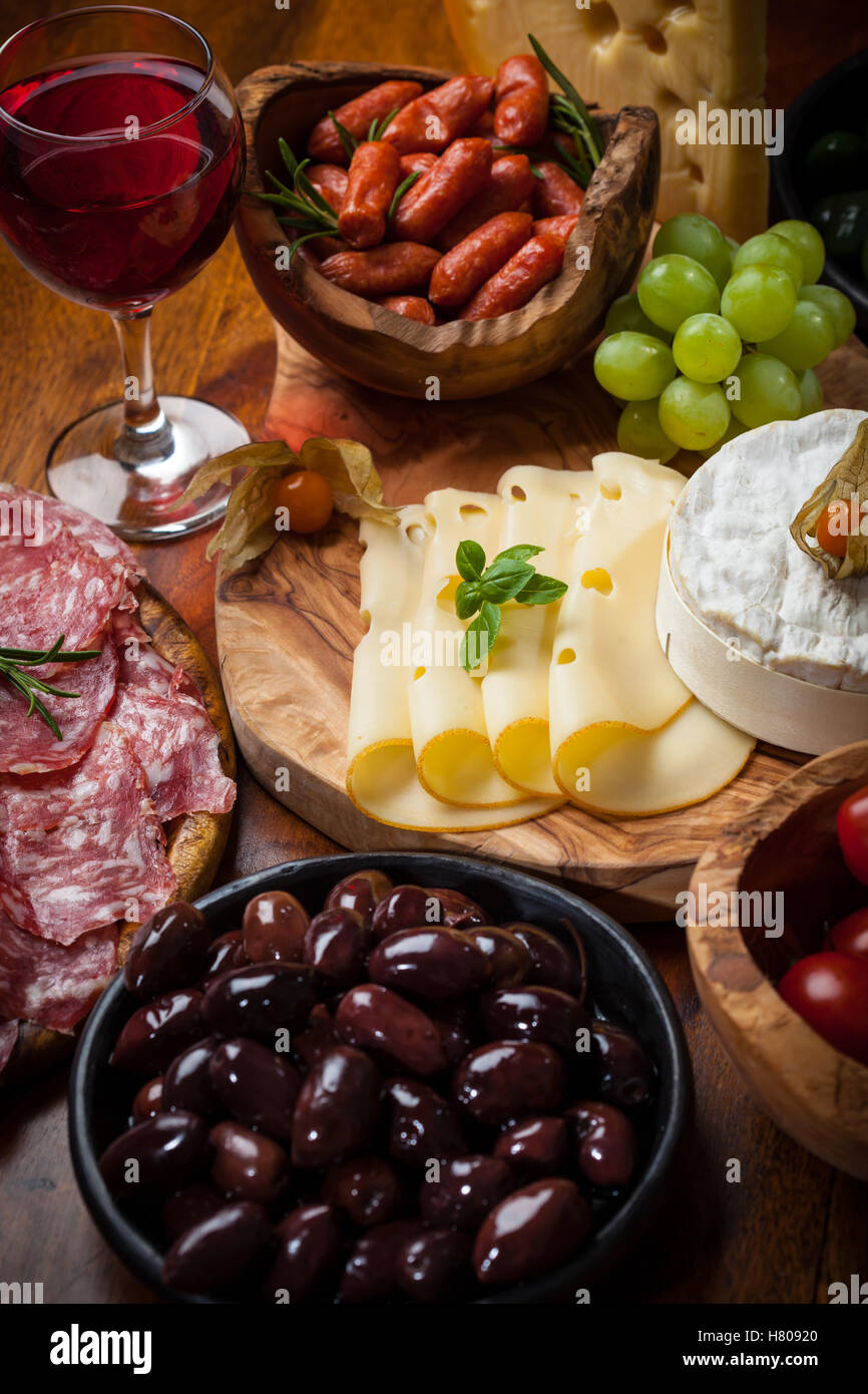 Variation von Antipasti und Vorspeisen Stockfotografie - Alamy