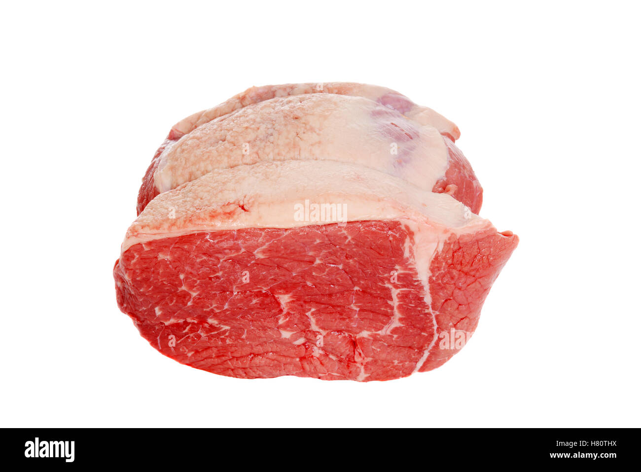 ungekocht außerhalb runden Roastbeef Stockfoto