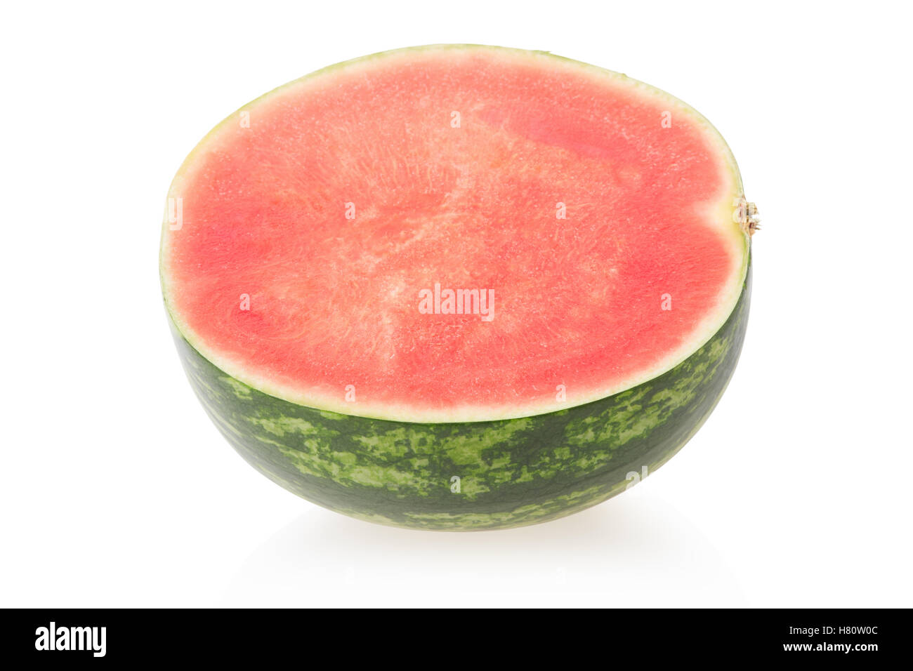 Wassermelone, die Hälfte ohne Samen auf weiße, Clipping-Pfad Stockfoto
