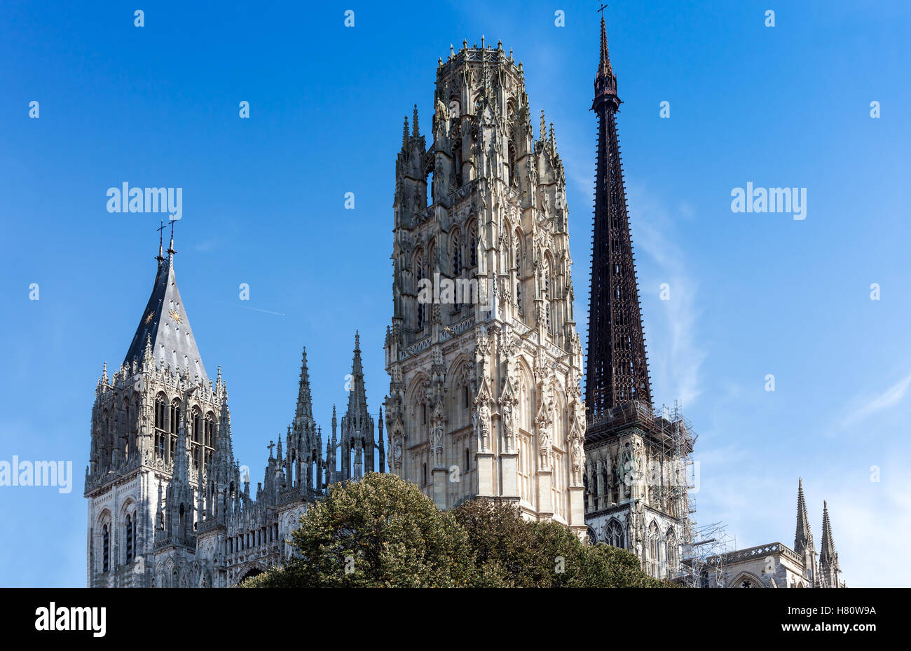 Kathedrale Notre-Dame de Assomption de Rouen, mittelalterliche Stadt, Frankreich, Normandie, Stockfoto