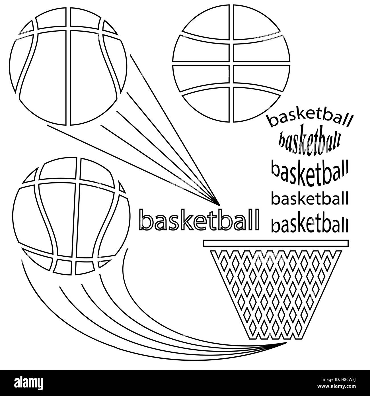 Set von Sport-Basketball-Icons Stockfoto
