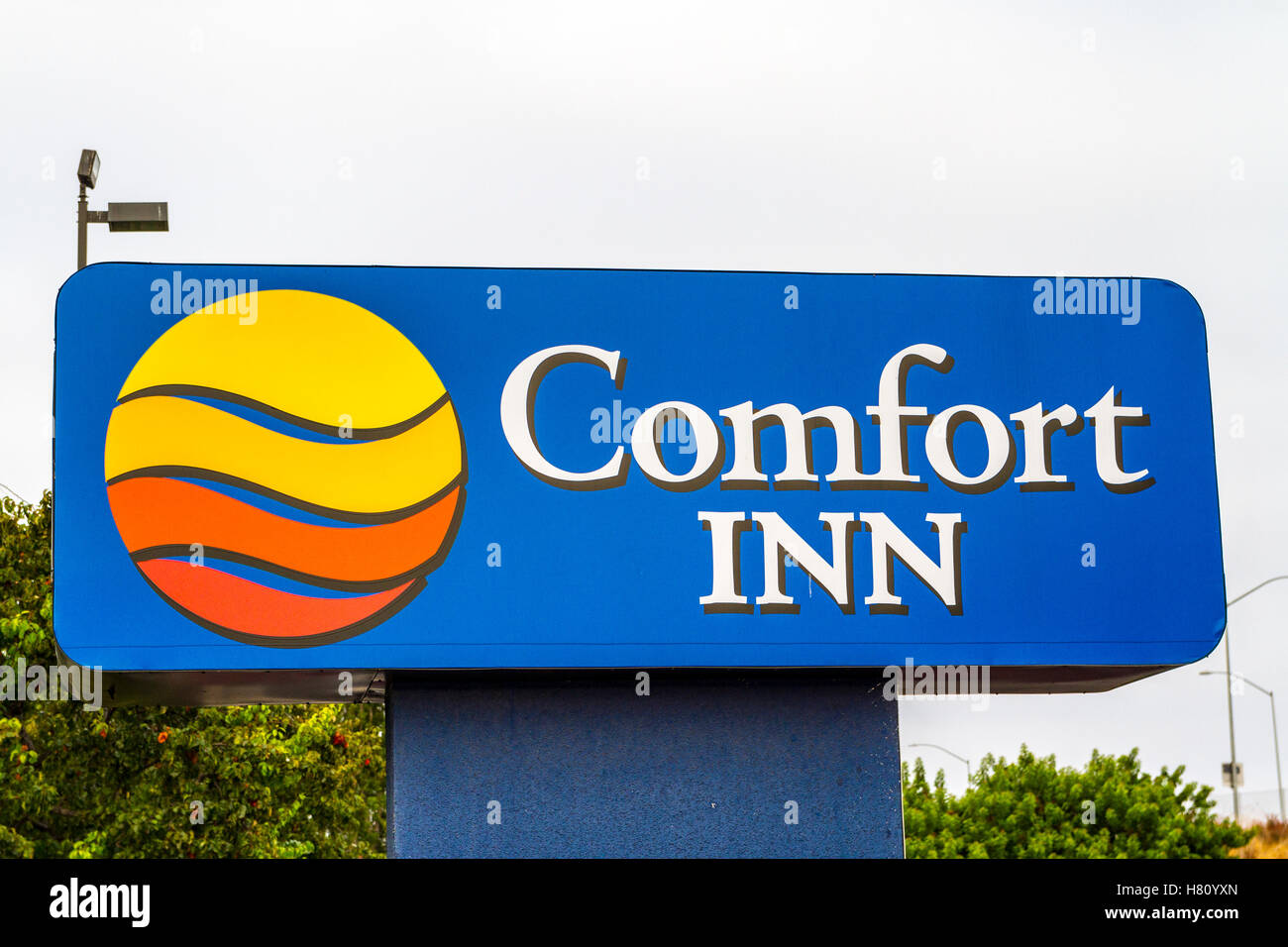 Comfort Inn Zeichen in Fremont, Kalifornien Stockfoto