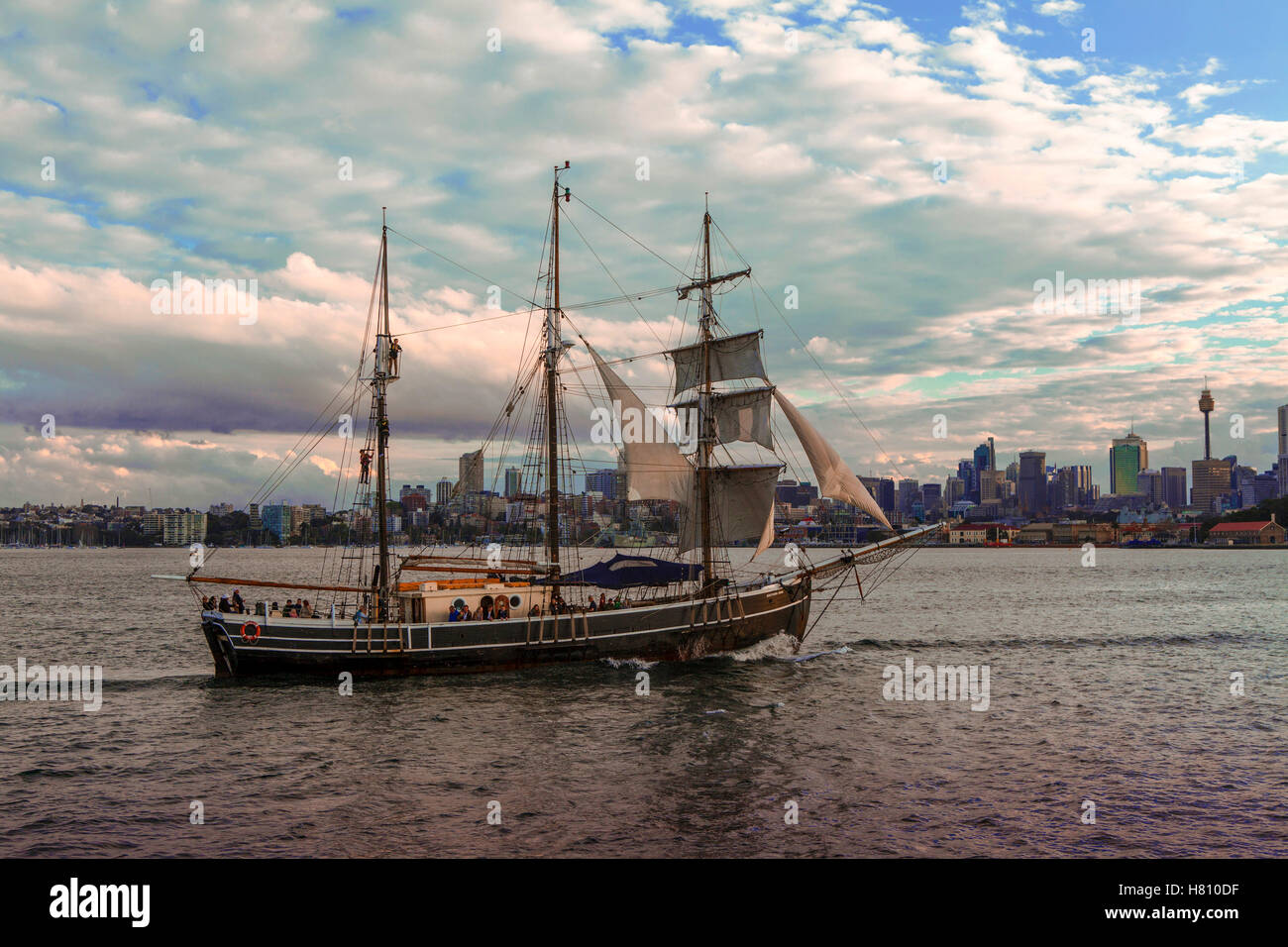 Sydney Harbour, Australien. Als die Sonne untergeht Stockfoto