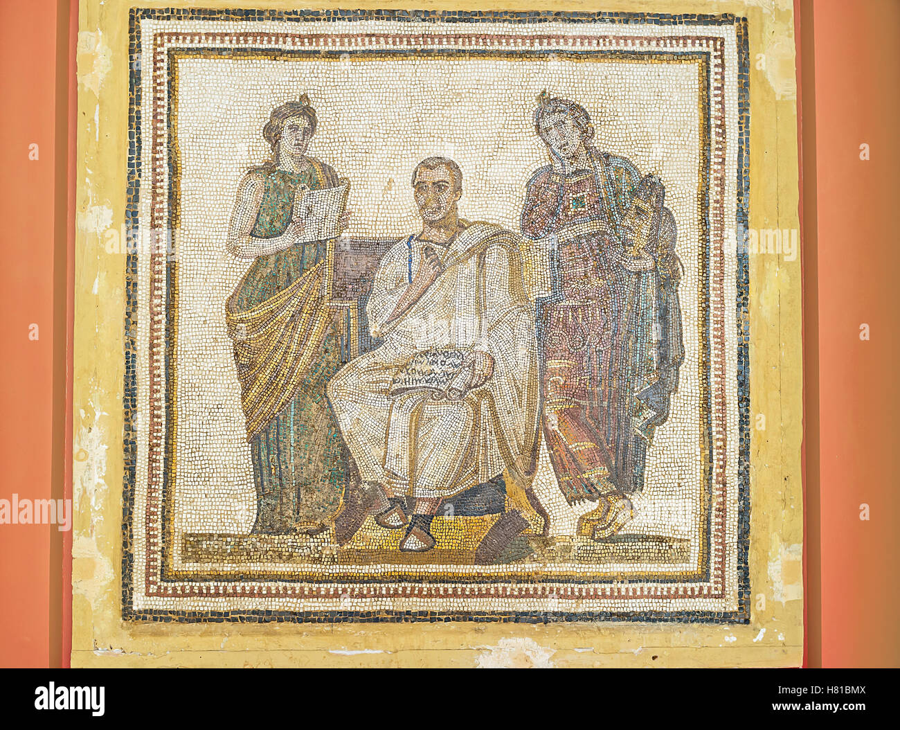 Das Mosaikbild Mit Vergil Aeneis Gedicht Inspiriert Von Den Musen