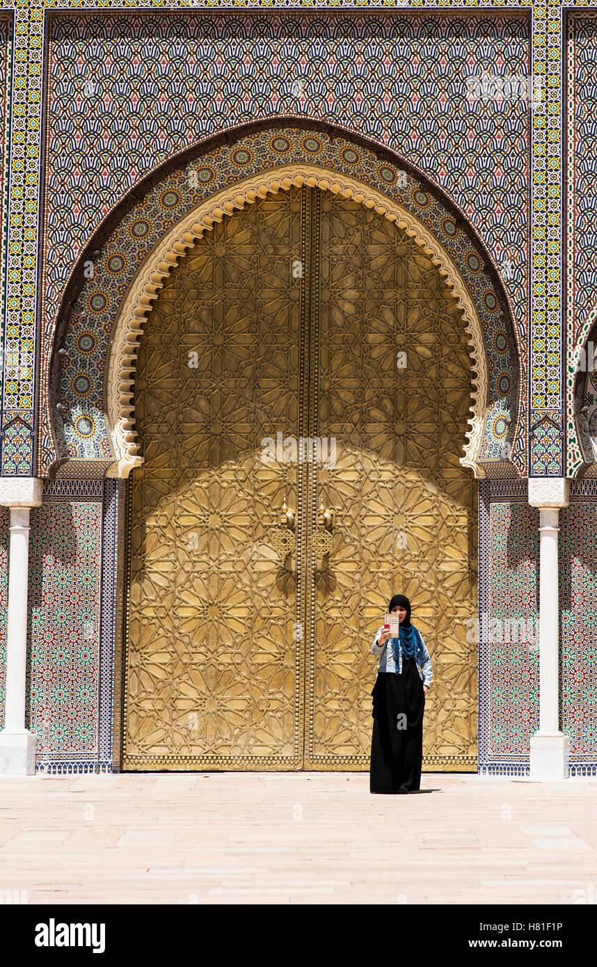 Marokko, Fez, Dar el-Makhzen, der königliche Palast in Fez Stockfoto