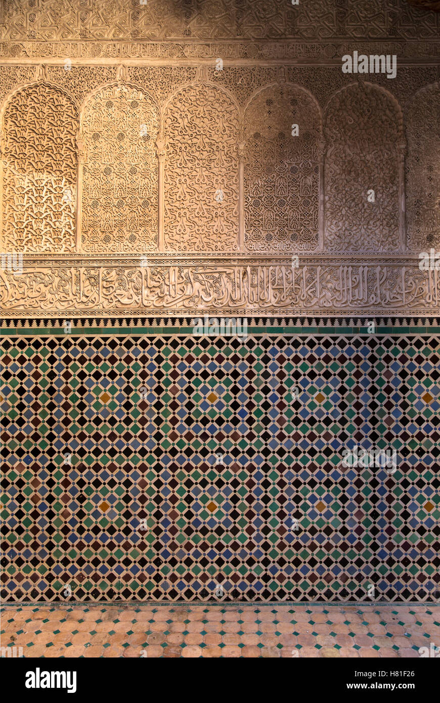 Marokko, Fez, Bou Inania Medersa, gebaut zwischen 1350 und 1355 Stockfoto