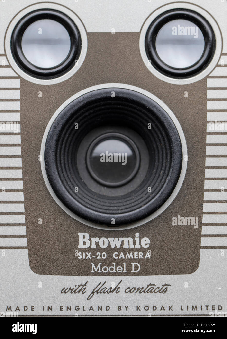 Vorderseite des Kodak Brownie 620 Vintage-Kamera Stockfoto