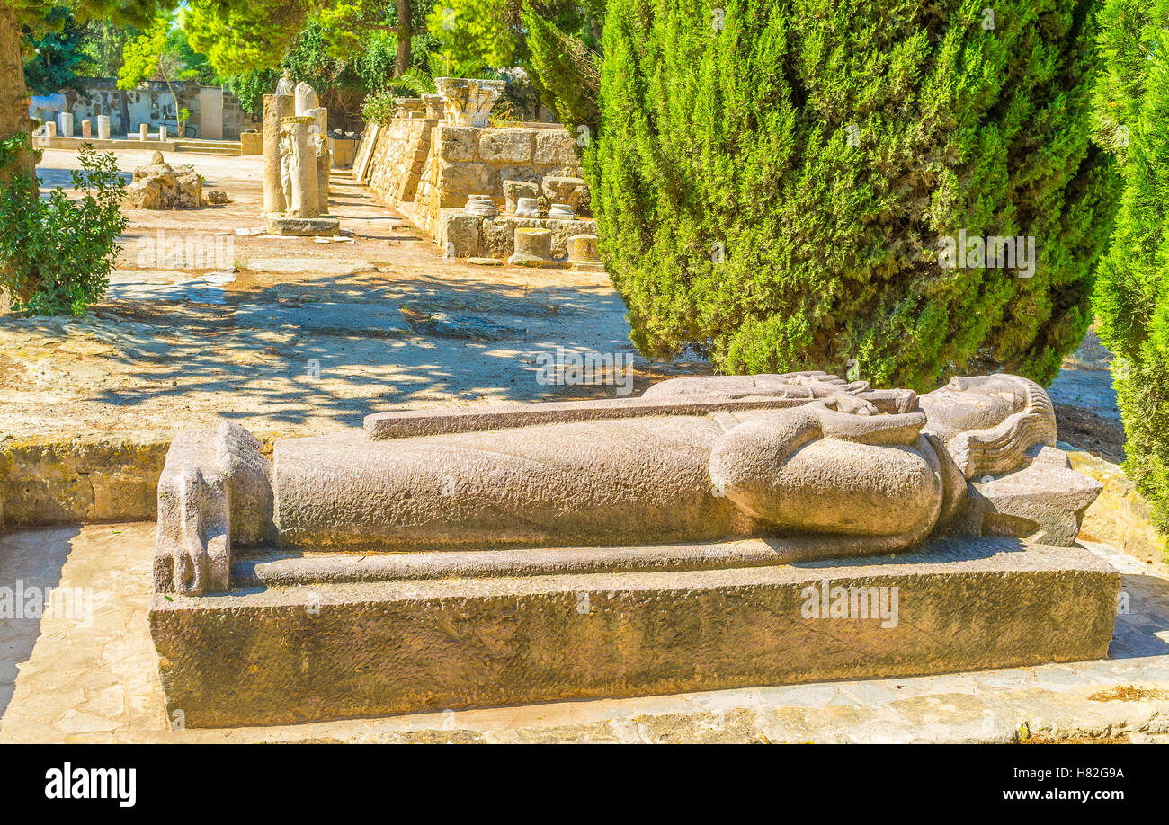 Das traditionelle Grab des christlichen Königs in archäologischen Stätte von Karthago, Tunesien. Stockfoto