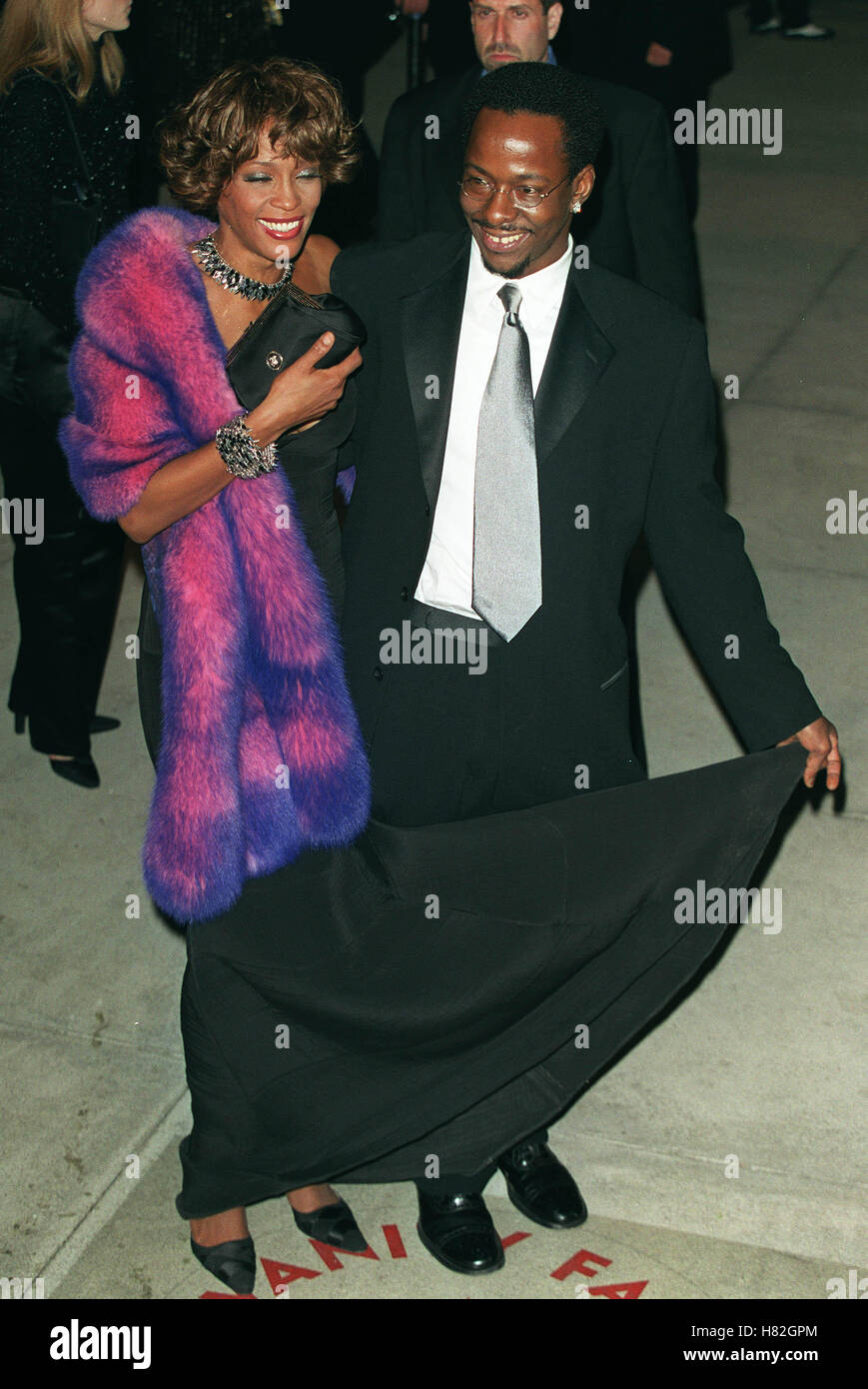 WHITNEY HOUSTON BOBBY BROWN VANITY FAIR OSCAR PARTY 2001 MORTENS