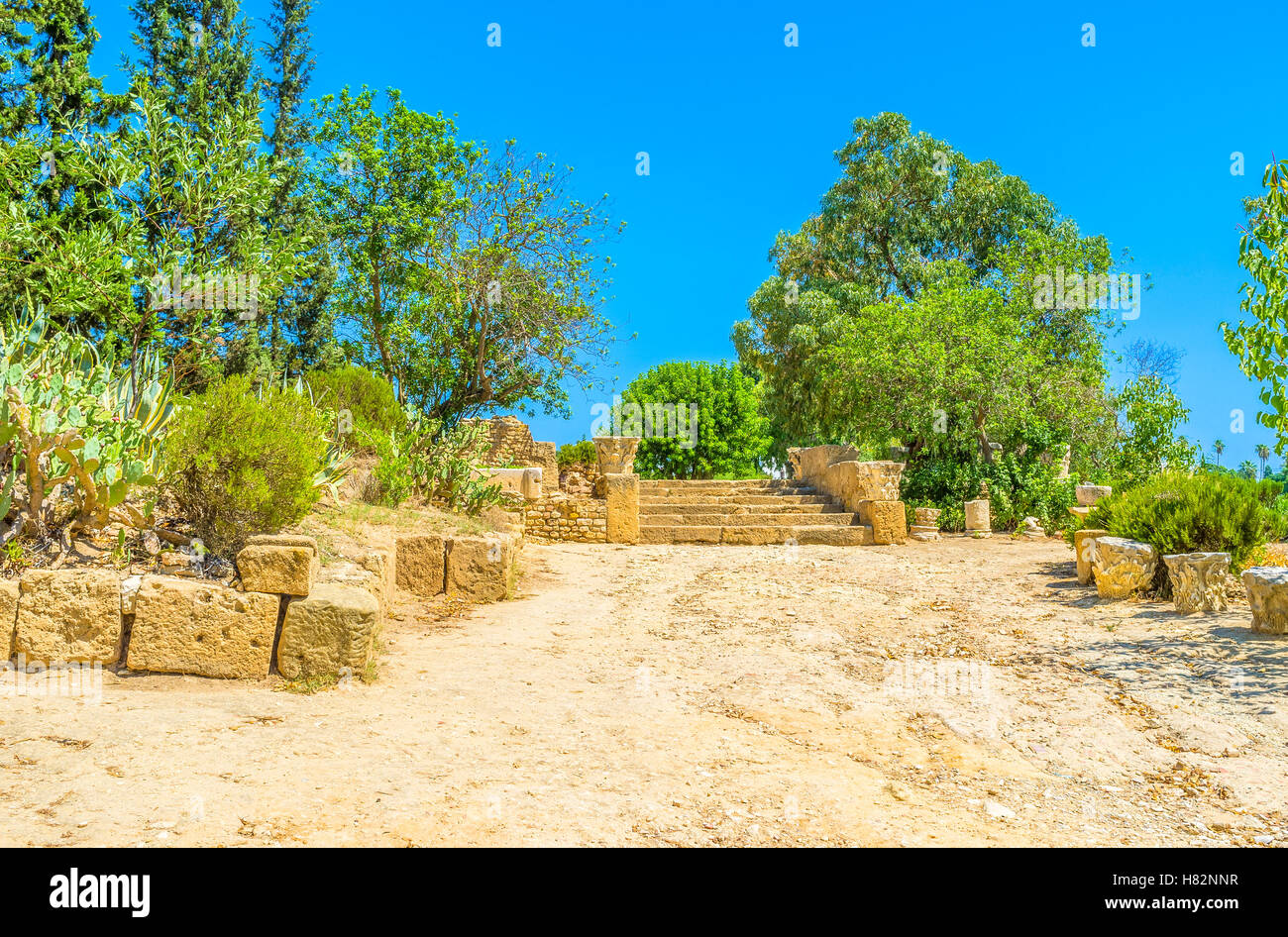 Die archäologische Stätte von römischen Villen in Karthago, Tunesien. Stockfoto
