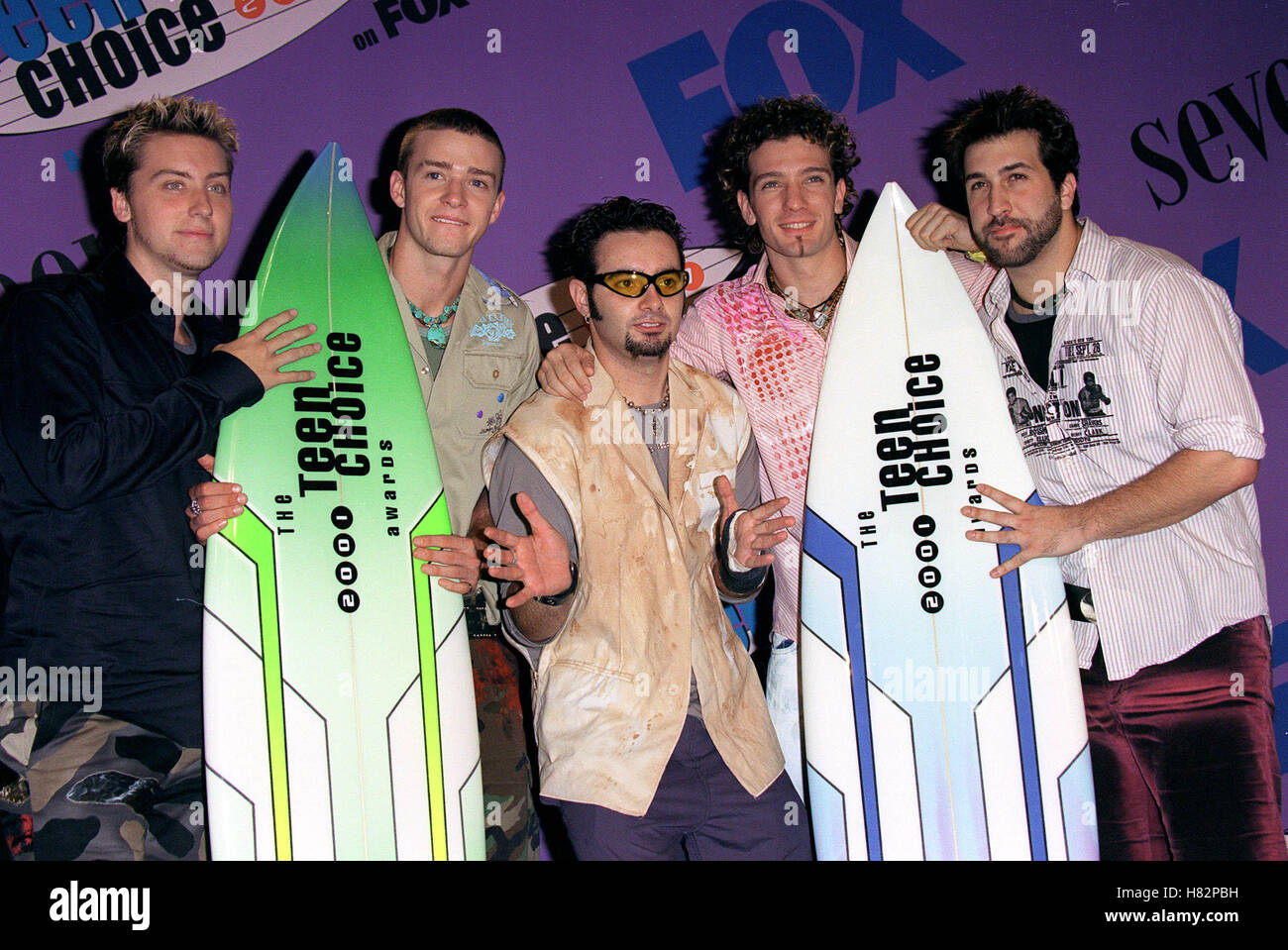 'N SYNC TEEN CHOICE AWARDS HOLLYWOOD LOS ANGELES USA 12. August 2001 Stockfoto