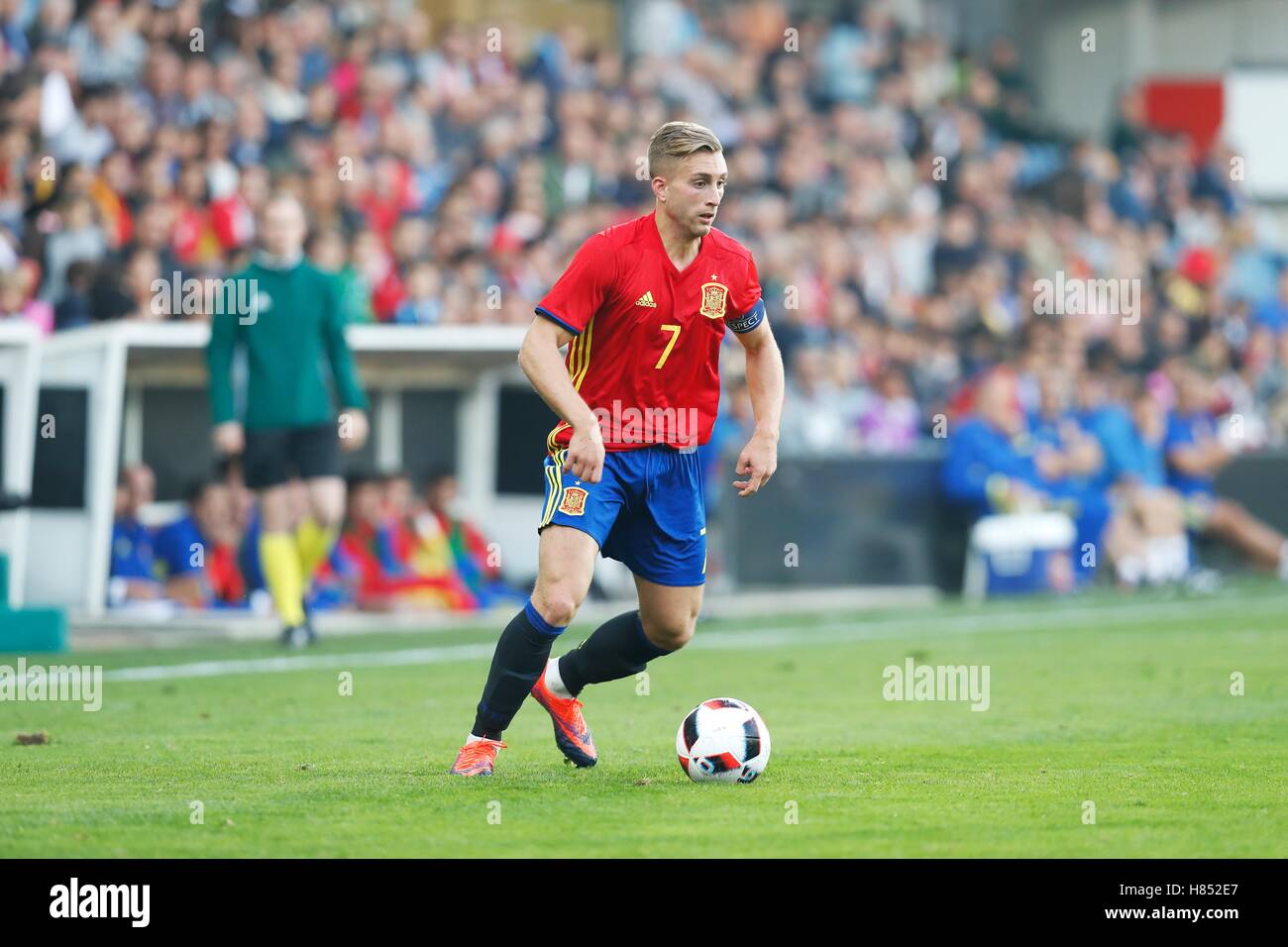 Das Estadio Municipal Pasaron, Pontevedra, Spanien. 10. Oktober 2016. Gerard Deulofeu (ESP), 10. Oktober 2016 - Fußball: UEFA unter 21 Championship Qualifikationsrunde match zwischen U21-Spanien U21-Estland 5: 0 im Estadio Municipal Pasaron, Pontevedra, Spanien. © Mutsu Kawamori/AFLO/Alamy Live-Nachrichten Stockfoto