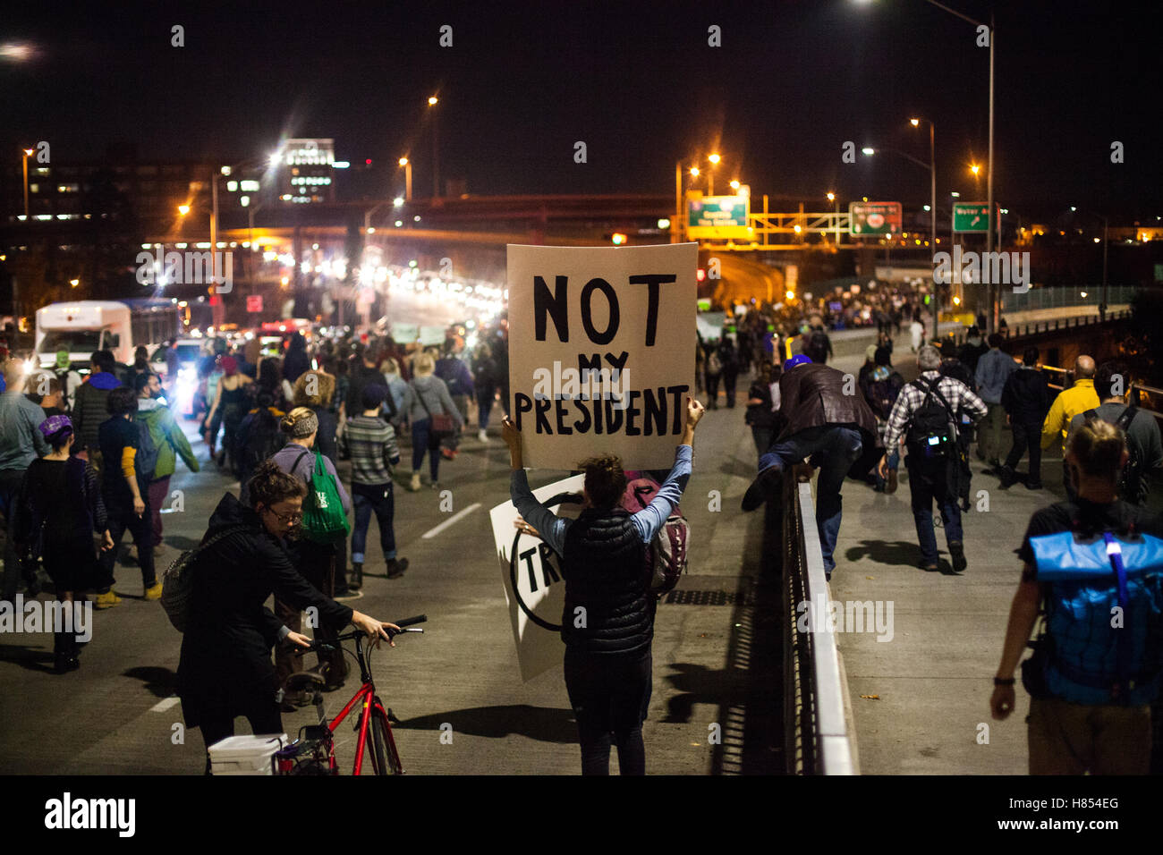 Protest gegen Donald Trump in Portland, Oregon, USA Stockfoto