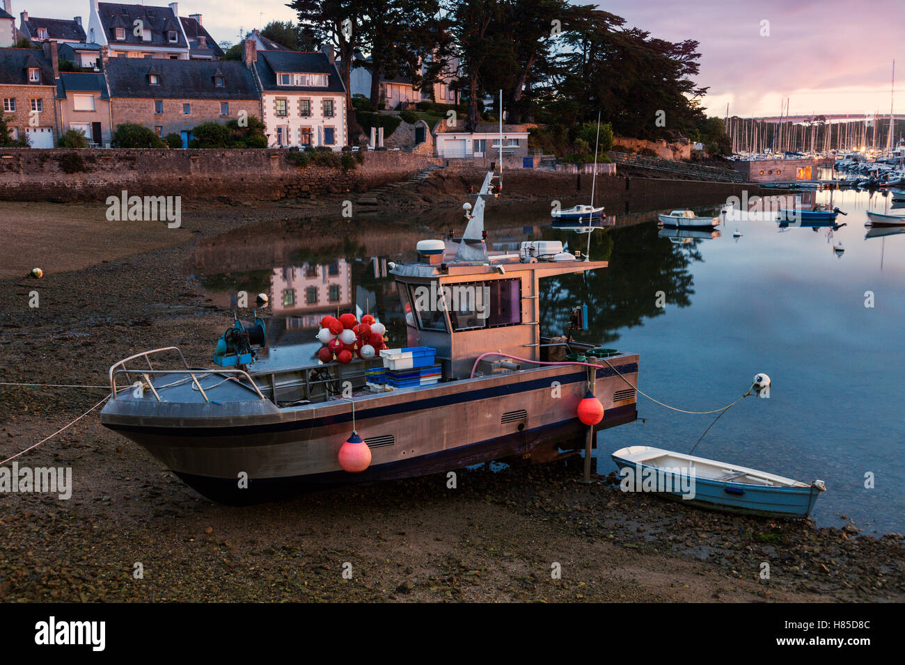 Le Moguer bei Sonnenaufgang. Le Moguer, Bretagne, Frankreich Stockfoto