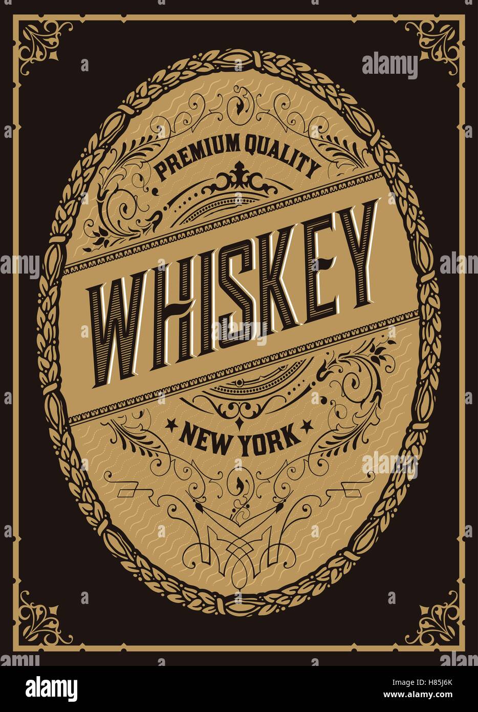 Alten Whiskey-label Stock Vektor