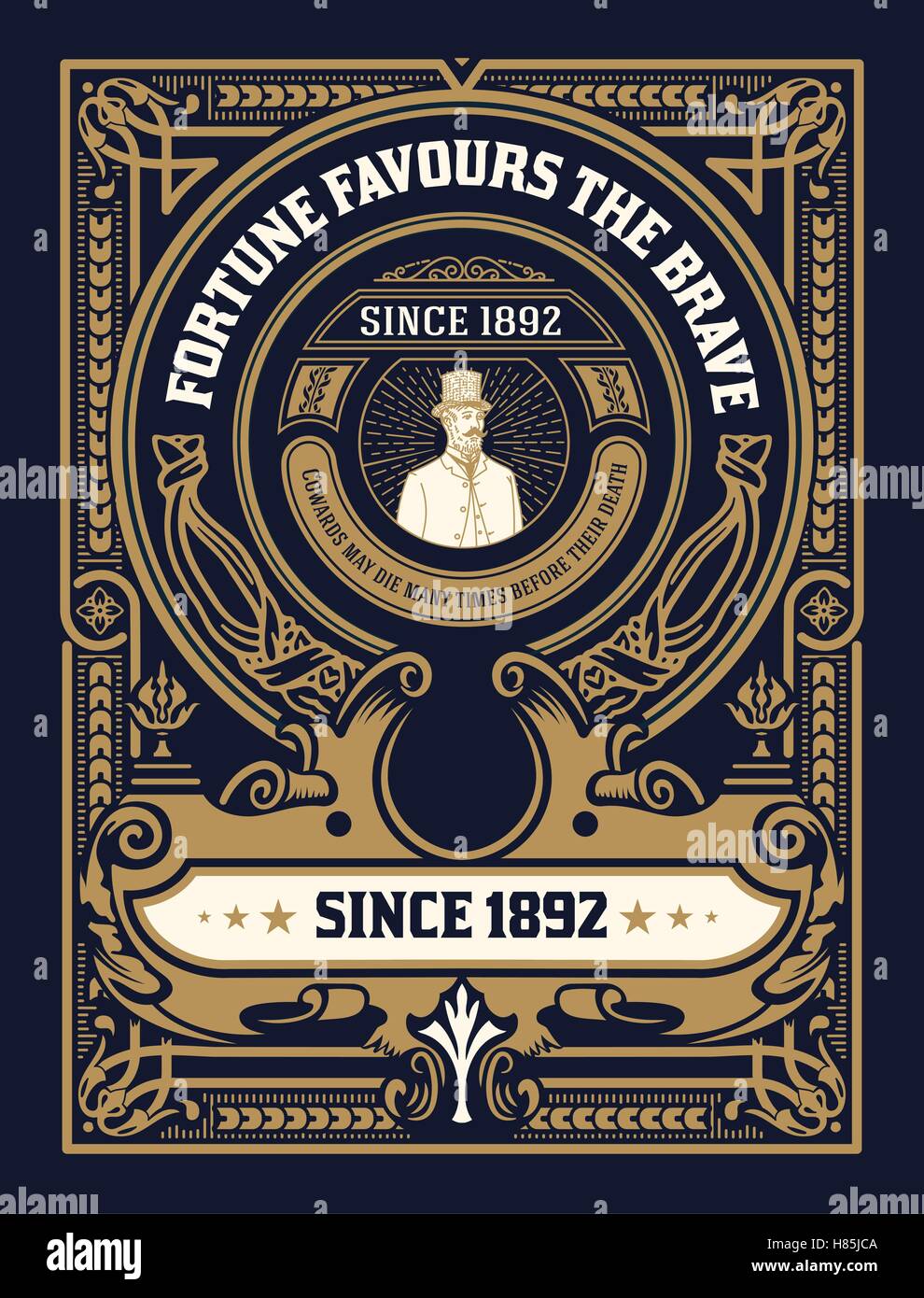 Vintage Logo Vorlage, Hotel, Restaurant, Geschäft oder Boutique Identität. Design mit Schnörkel-elegante Design-Elemente. Lizenzgebühren Stock Vektor