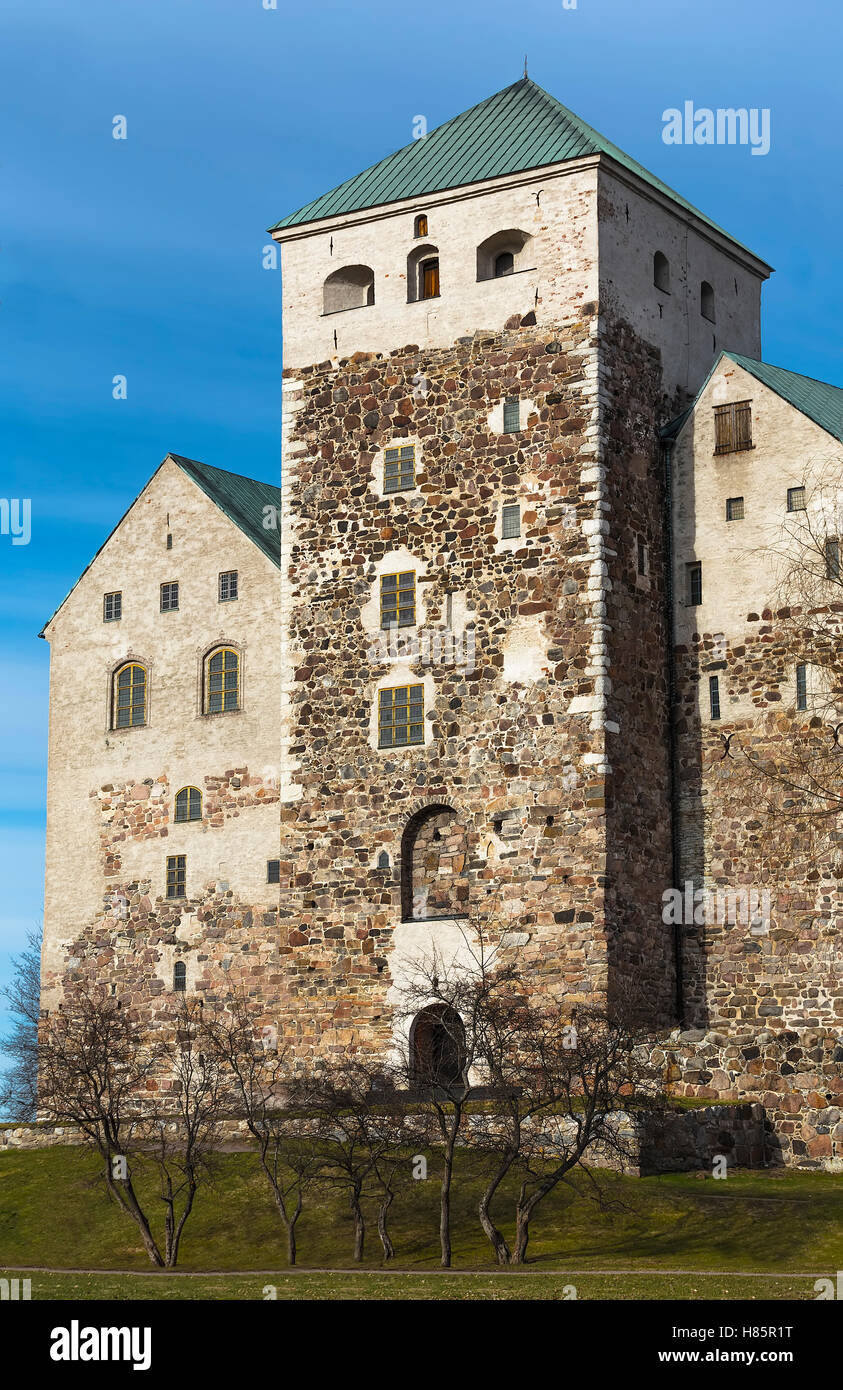 Turku - schwedische Schloss in Turku (Finnland), die in der Nähe der modernen Auffassung von der Herrschaft von König Gustav Vasa erworben hat Stockfoto
