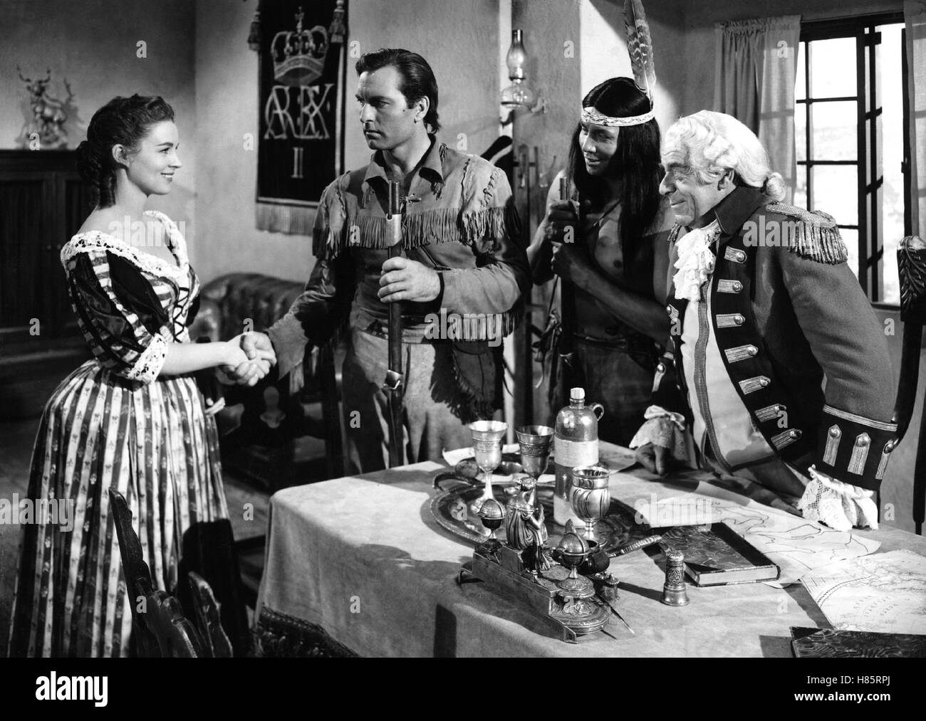 Sein Freund, der Lederstrumpf, (THE PATHFINDER) USA 1952, Regie: Sidney Salkow, HELENA CARTER, GEORGE MONTGOMERY, JAY SILVERHEELS BRUCE LESTER Stockfoto