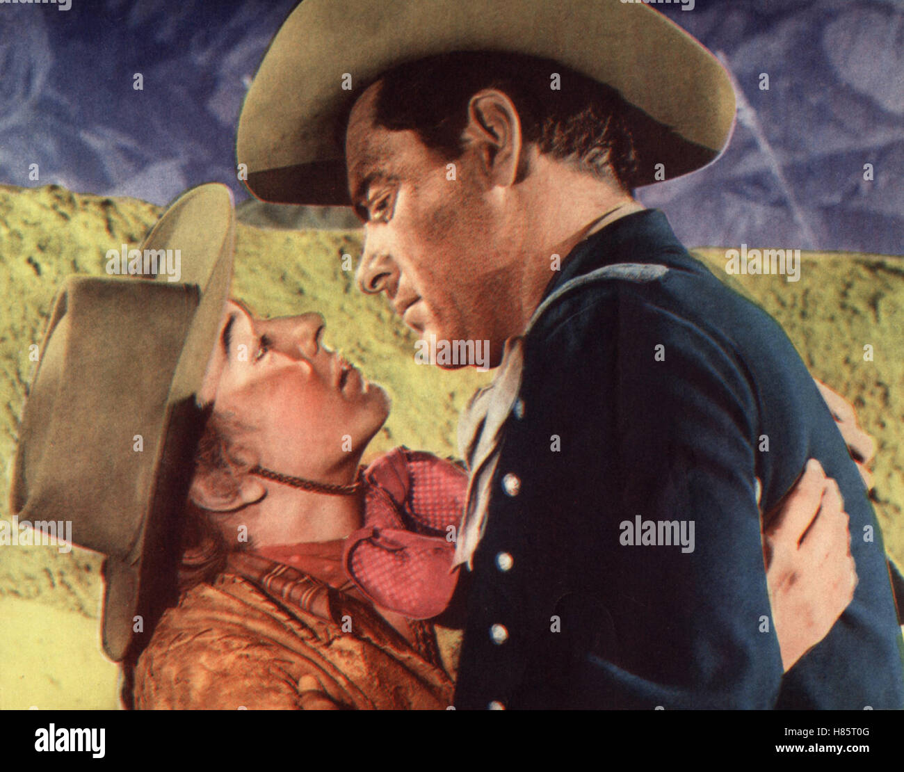 Verrat im Fort Bravo (ESCAPE von FORT BRAVO) USA 1953, Regie: John Sturges, ELEANOR PARKER, WILLIAM HOLDEN, Stichwort: Umarmung, Bavaria Stockfoto