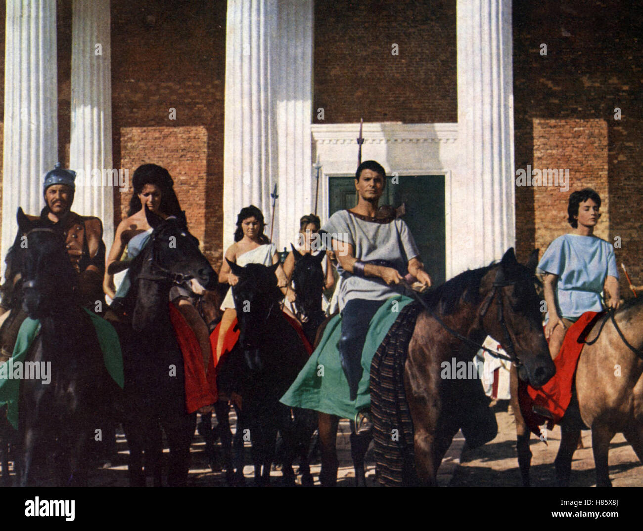 Jungfrauen von Rom, sterben (LE VIRGINE DI ROMA / VIERGES DE ROME) IT-F 1960, Regie: Vittorio Cottafavi, LOUIS JOURDAN (2.vr), Stichwort: Pferd, Reiter, Säule Stockfoto