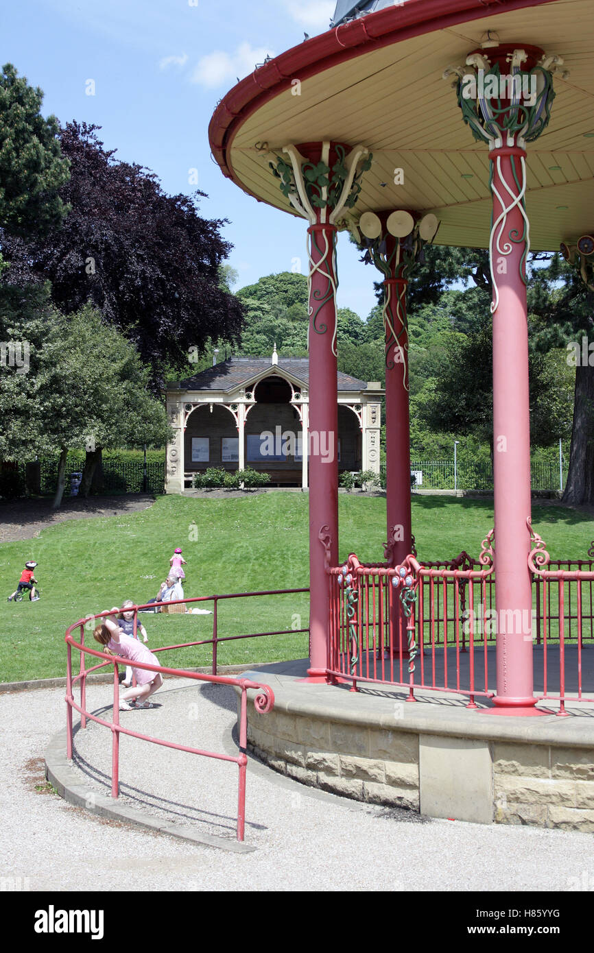 Saltaire, viktorianischen Musikpavillon, West Yorkshire Stockfoto