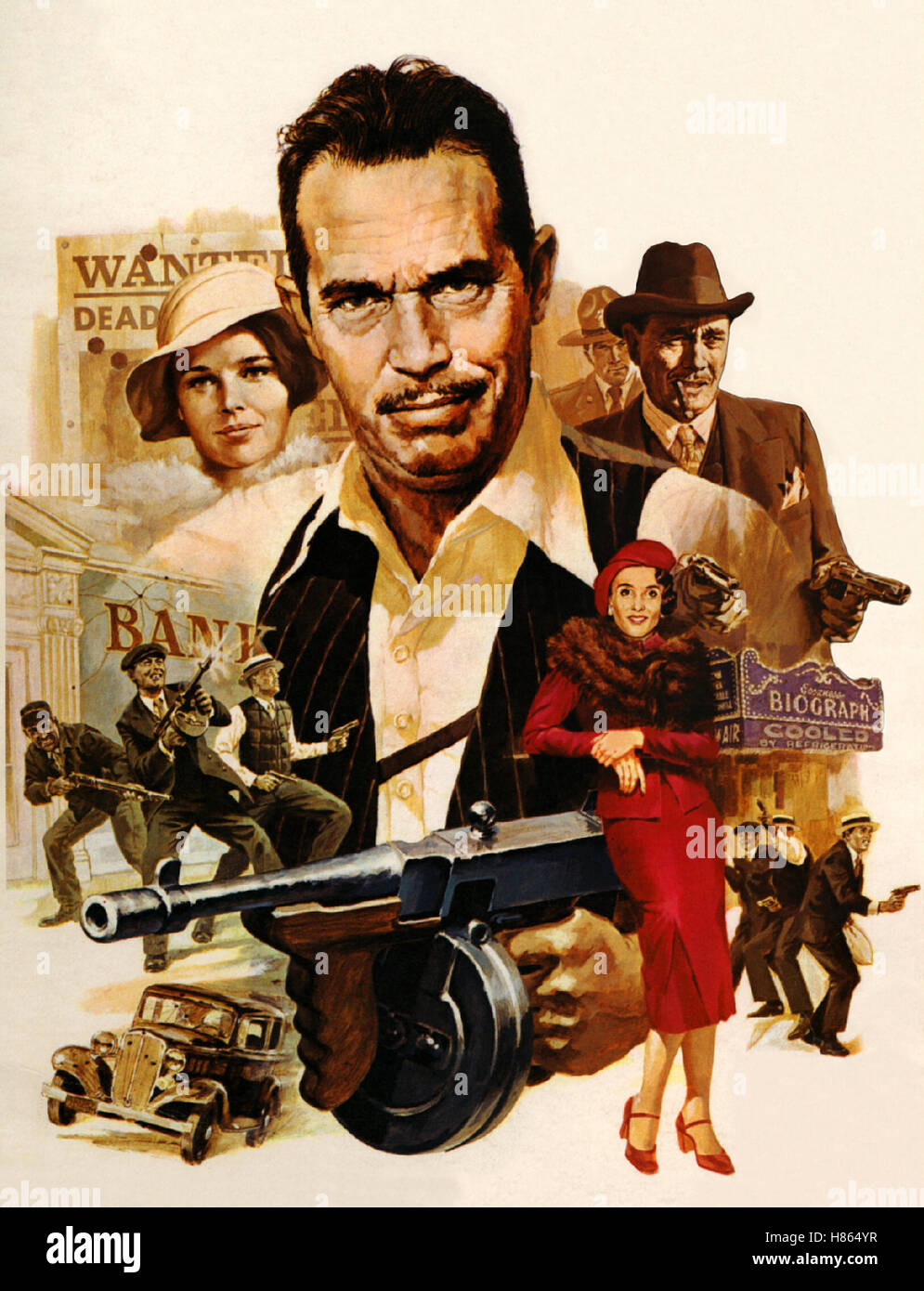 Jagd Auf Dillinger (DILLINGER) USA 1973, Regie: John Milius, WARREN OATES (mi), Stichwort: MP Stockfoto