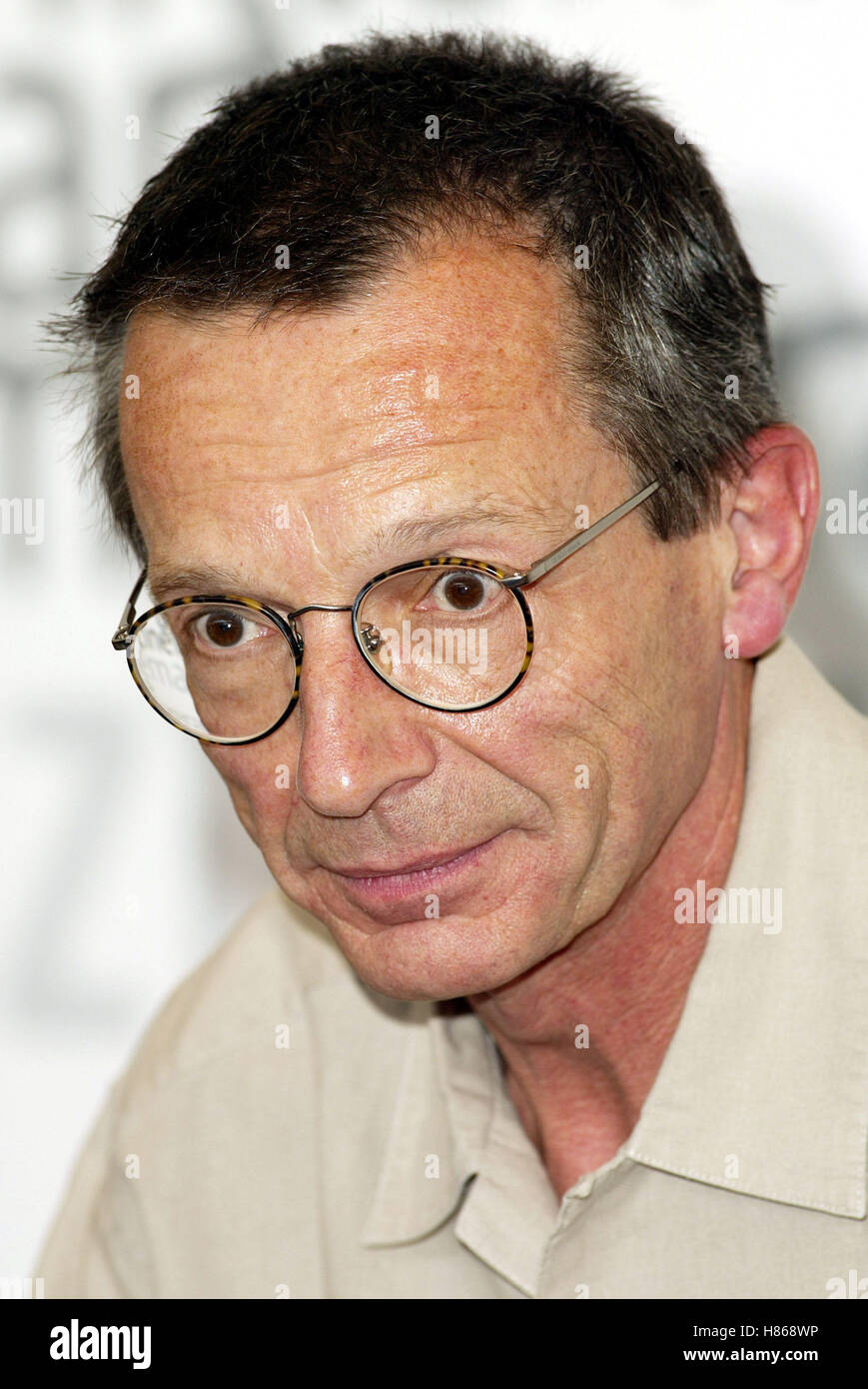 PATRICE LECONTE L'HOMME DU Zug PHOTOCALL Venedig FILM FESTIVAL Venedig Italien 3. September 2002 Stockfoto