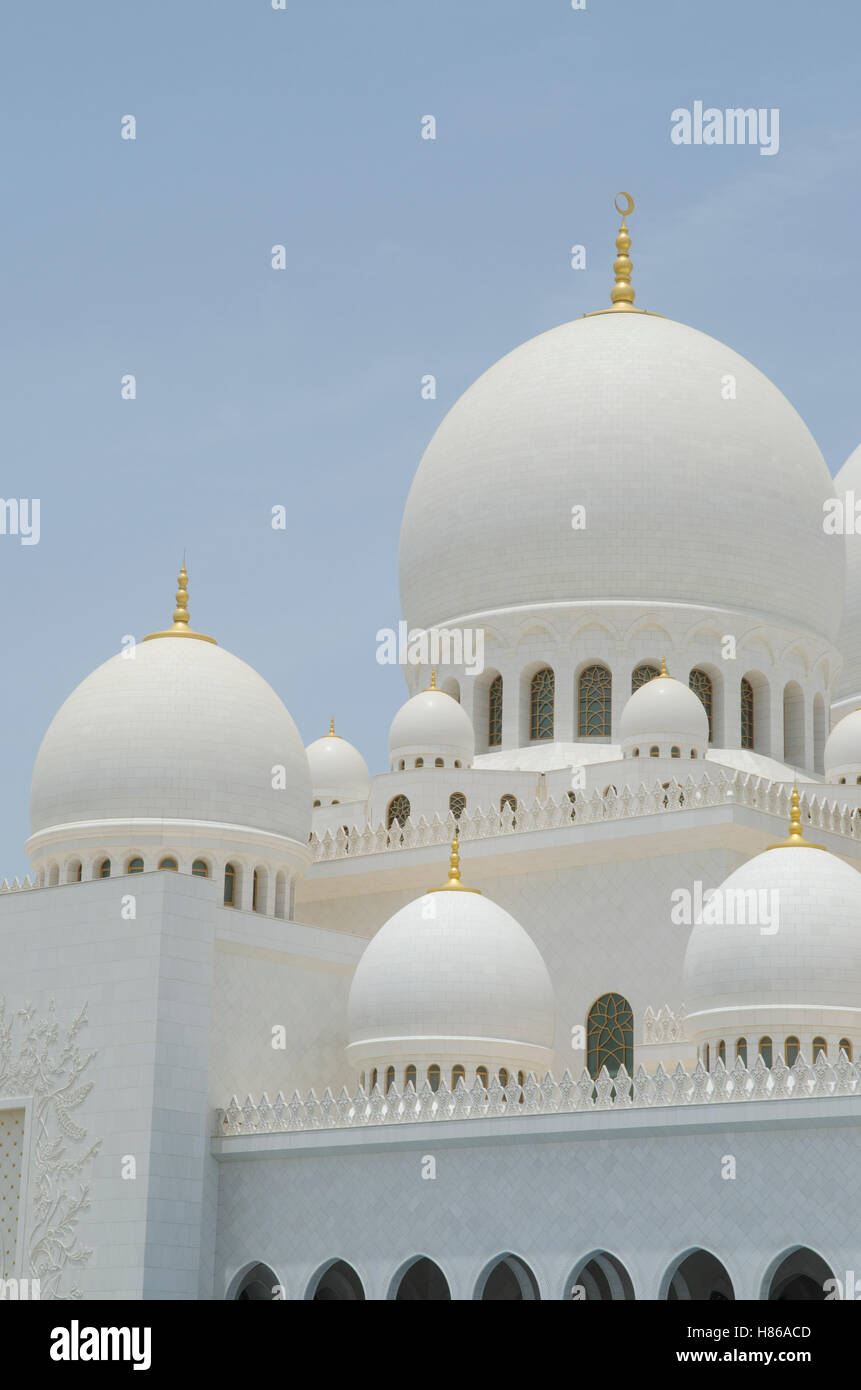 Sheikh Zayed Grand Moschee Fassaden Abu Dhabi Vereinigte Arabische Emirate Stockfoto